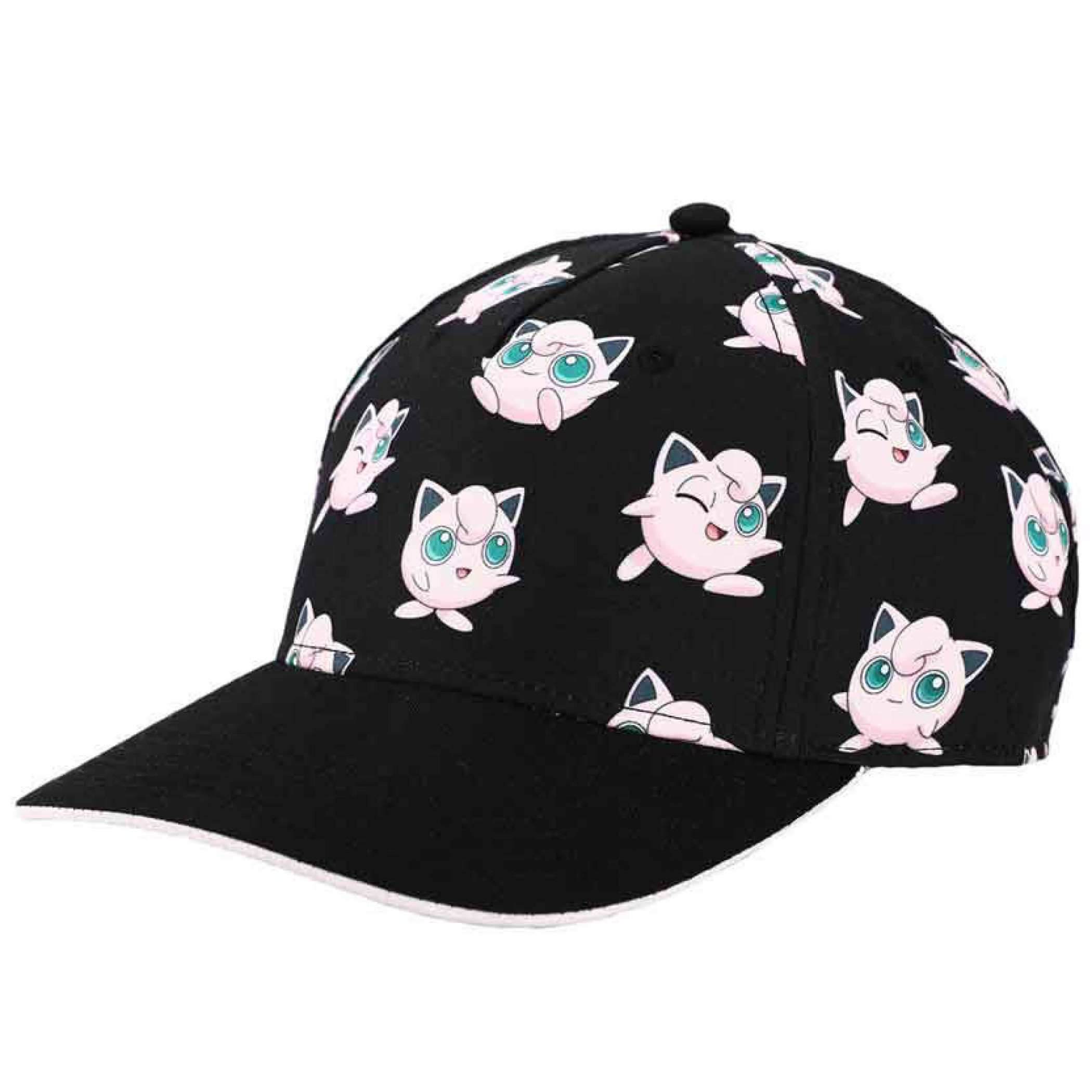 Pokemon Jigglypuff Poses & Faces Youth Pre-Curved Snapback Hat, Black