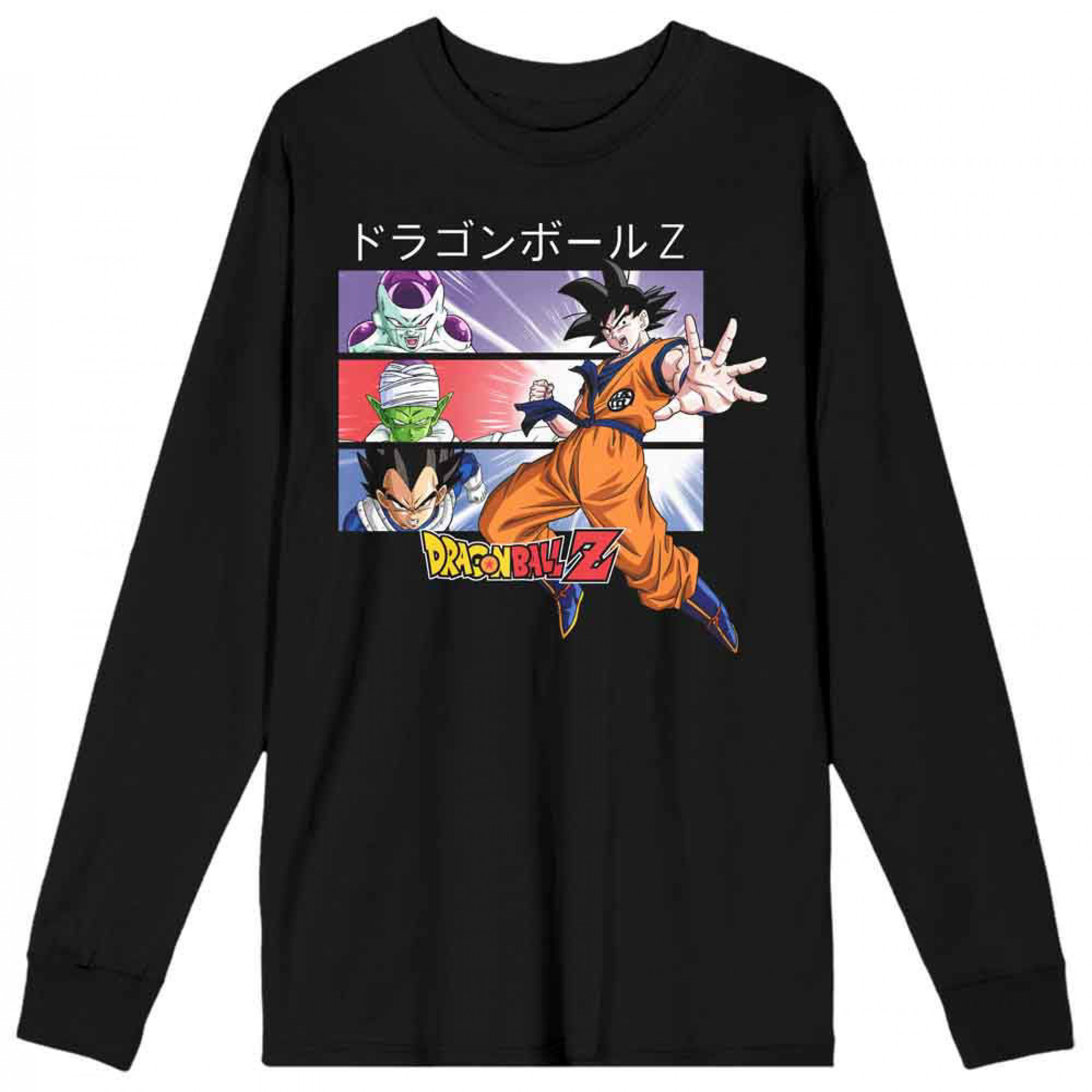 Dragon Ball Z Character Panel Long Sleeve Shirt, Black