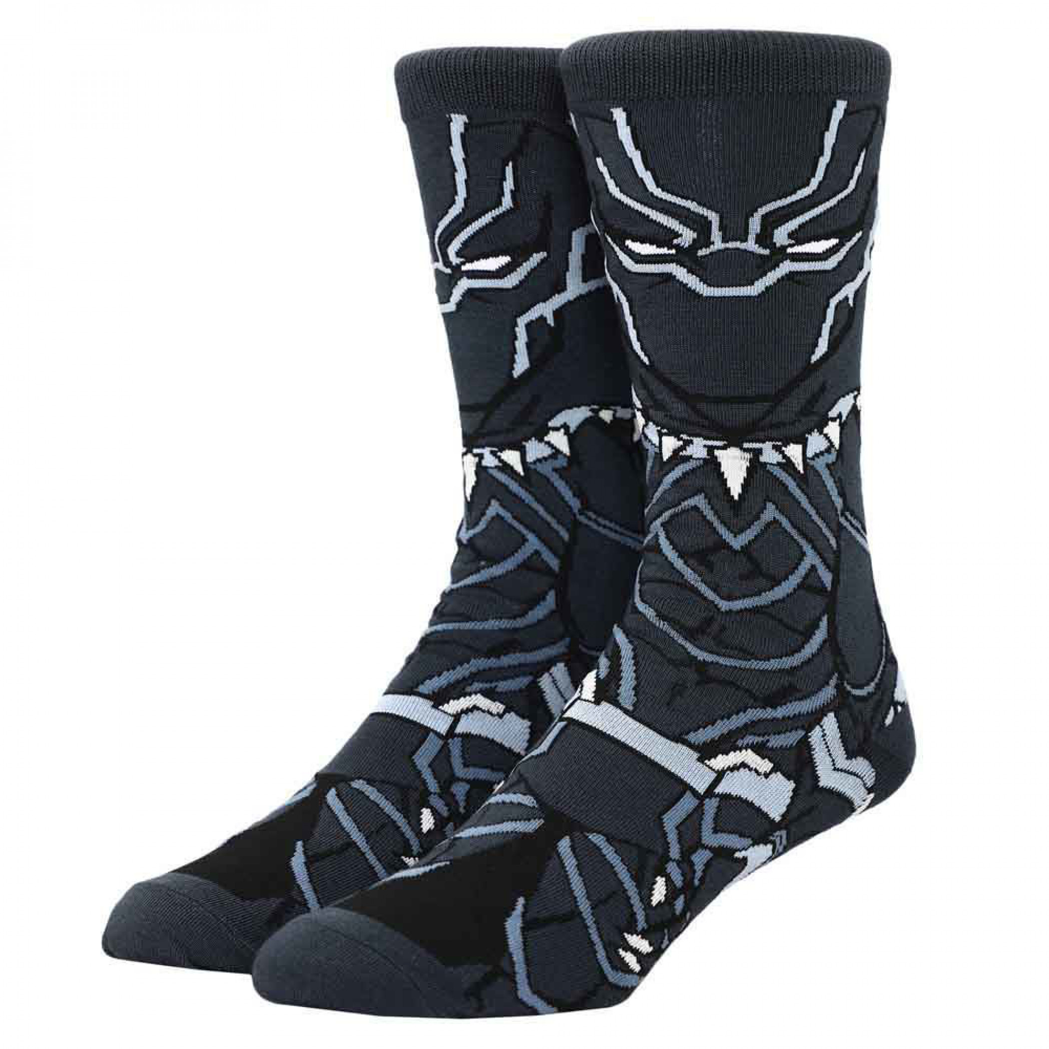 Marvel Comics Black Panther 360 Character Crew Socks, Black