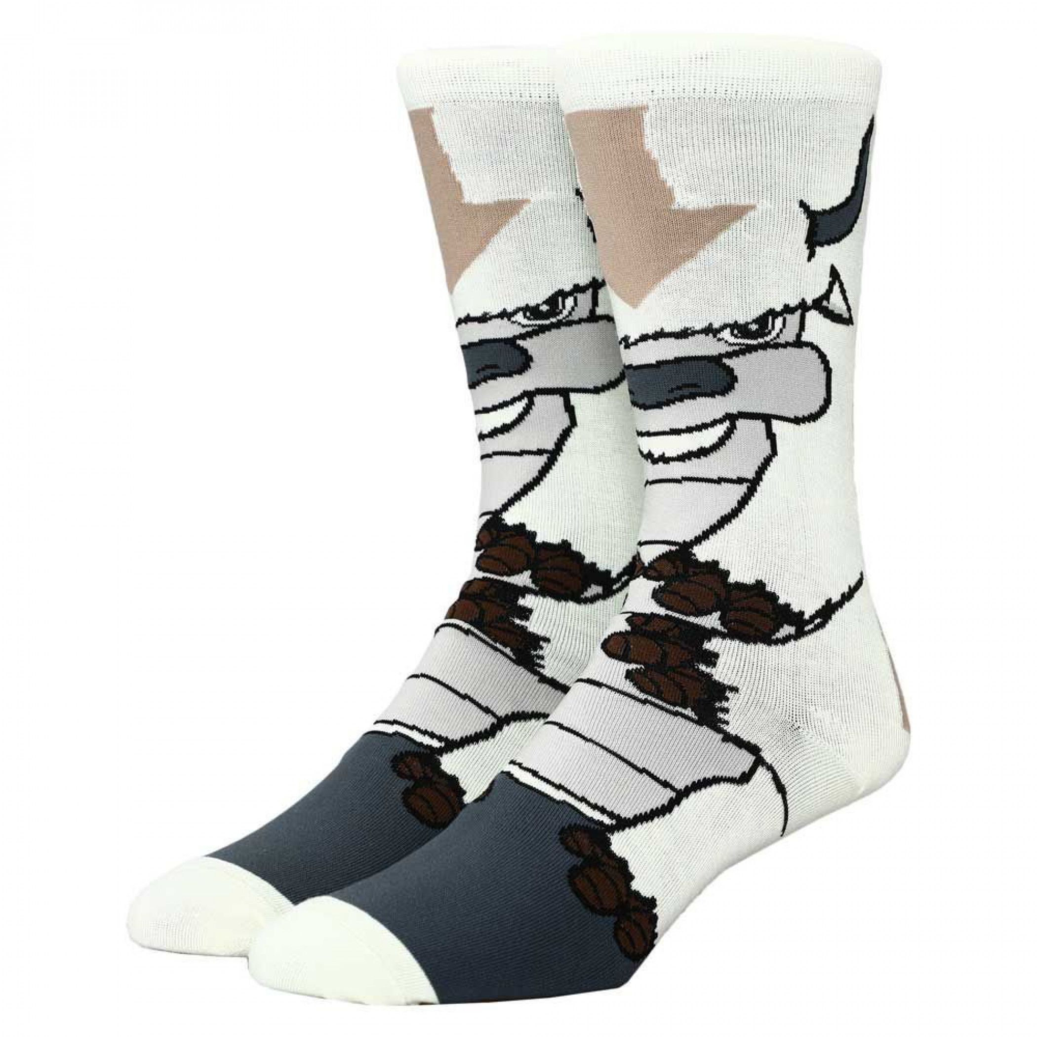 Avatar: The Last Airbender Appa 360 Character Print Crew Socks, White