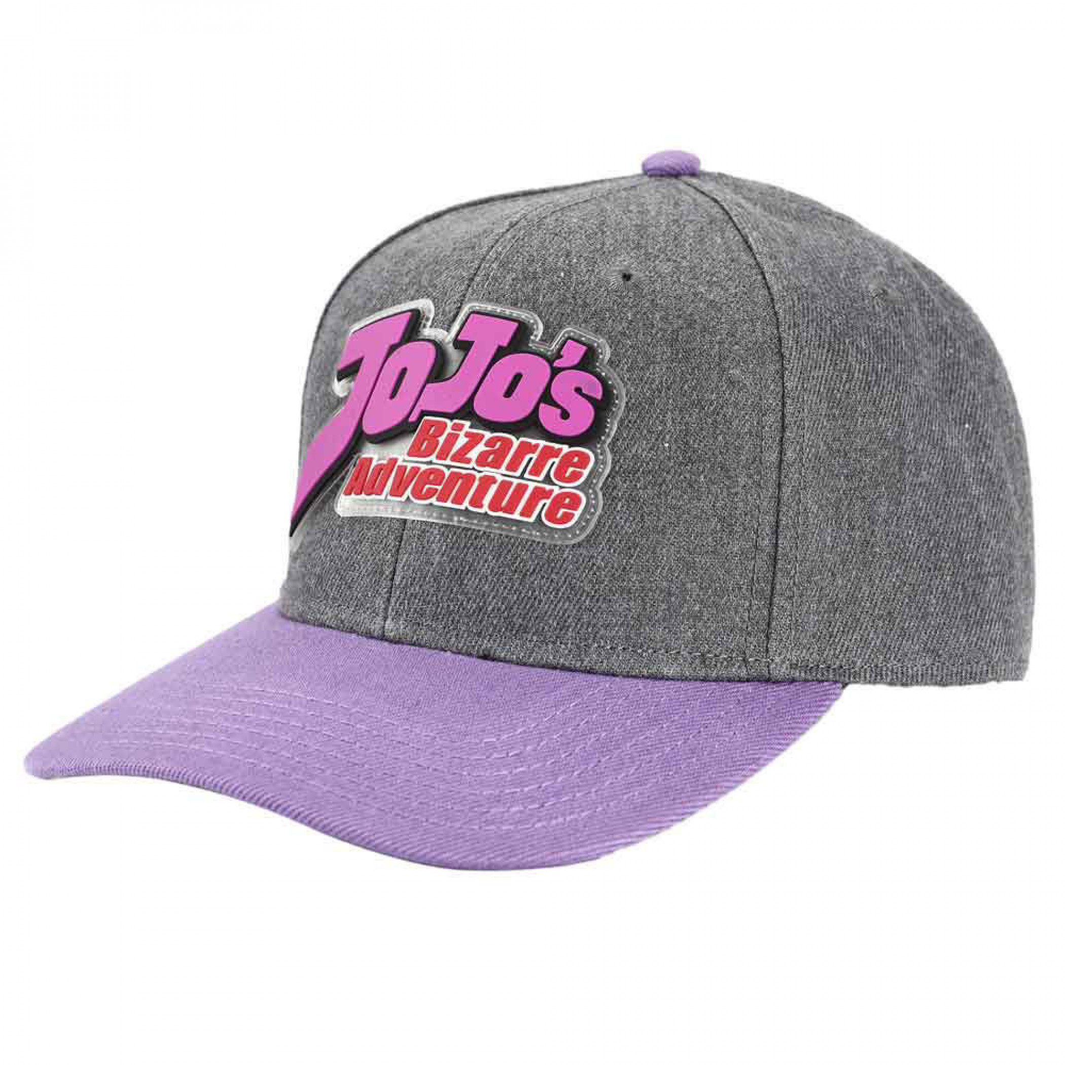 JoJo's Bizarre Adventure Logo Pre-Curved Snapback, Grey