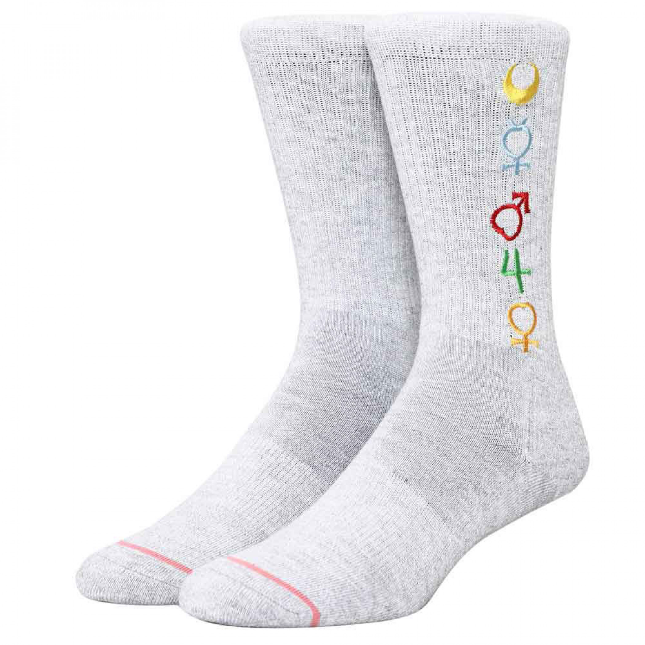 Sailor Moon Planetary Symbols Crew Socks, Grey