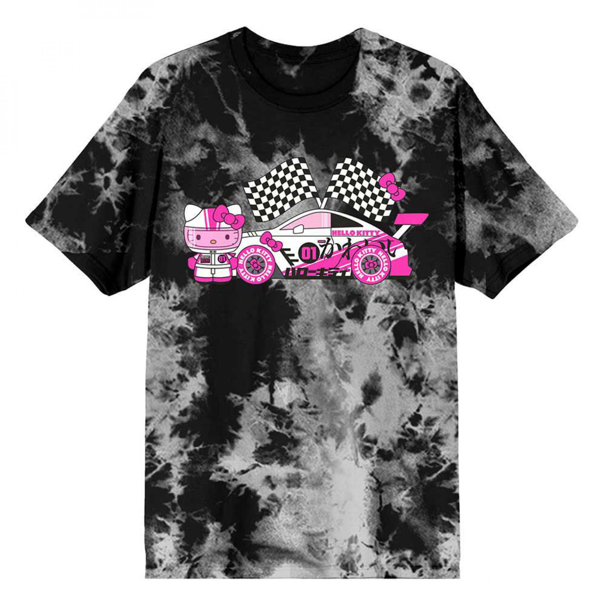 Hello Kitty Race Day Tie-Dye T-Shirt, Grey
