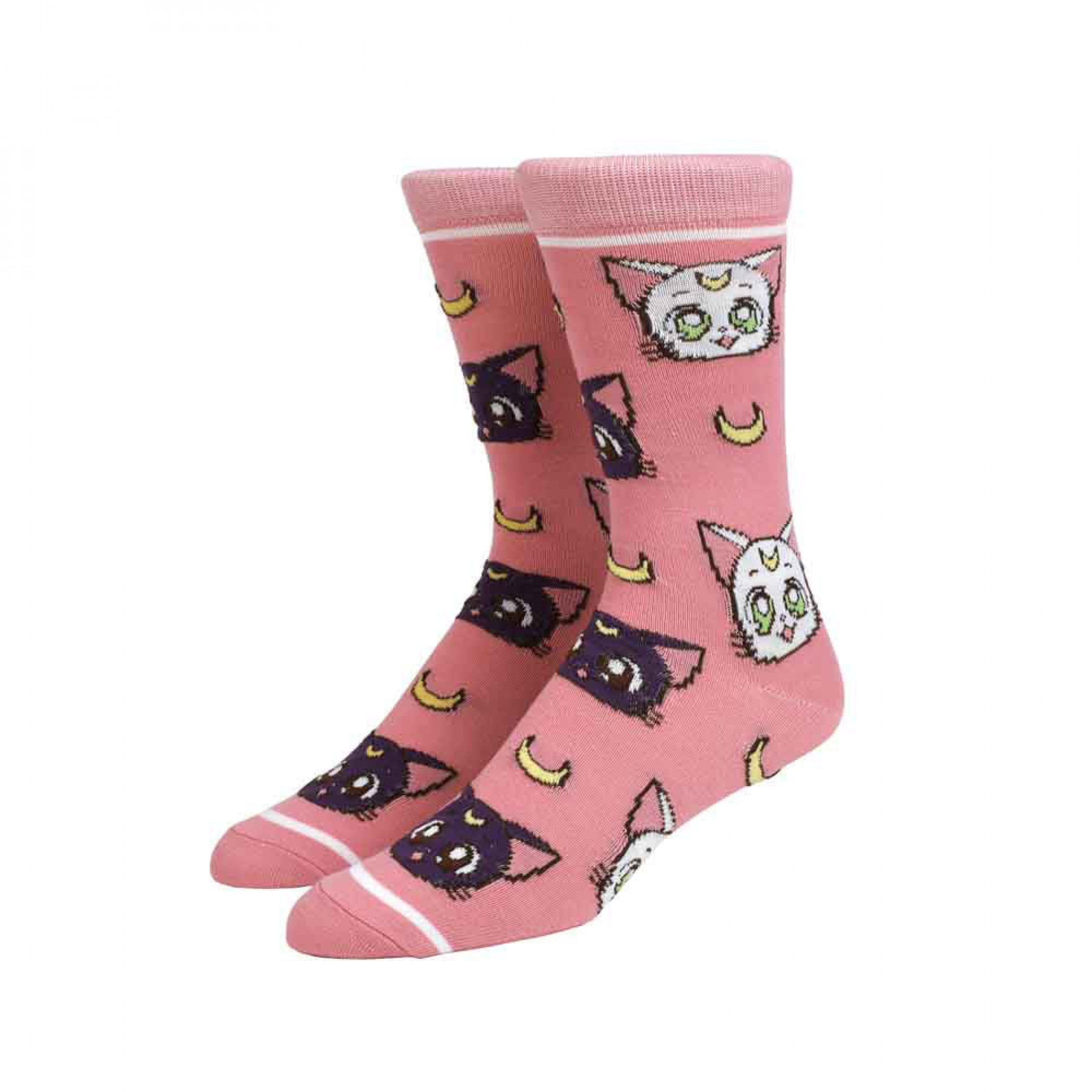 Sailor Moon Crystal Luna and Artemis Crew Socks, Pink