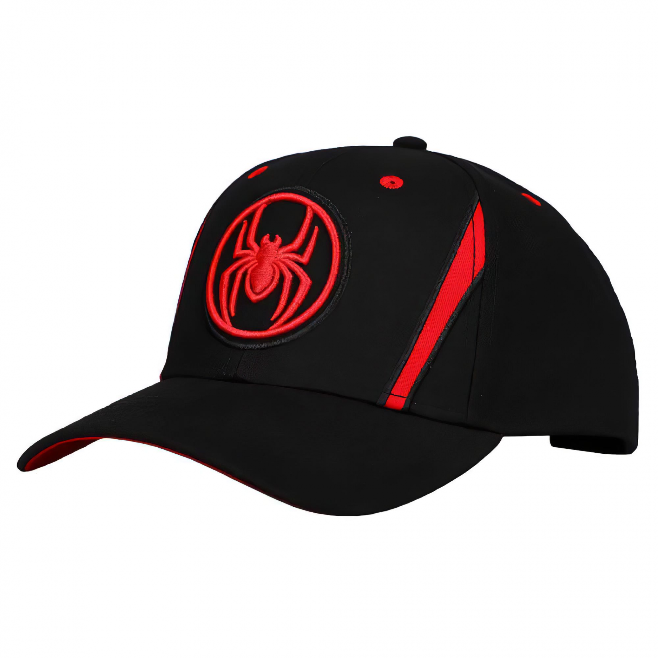 Spider-Man Miles Morales Logo Snapback Hat, Black