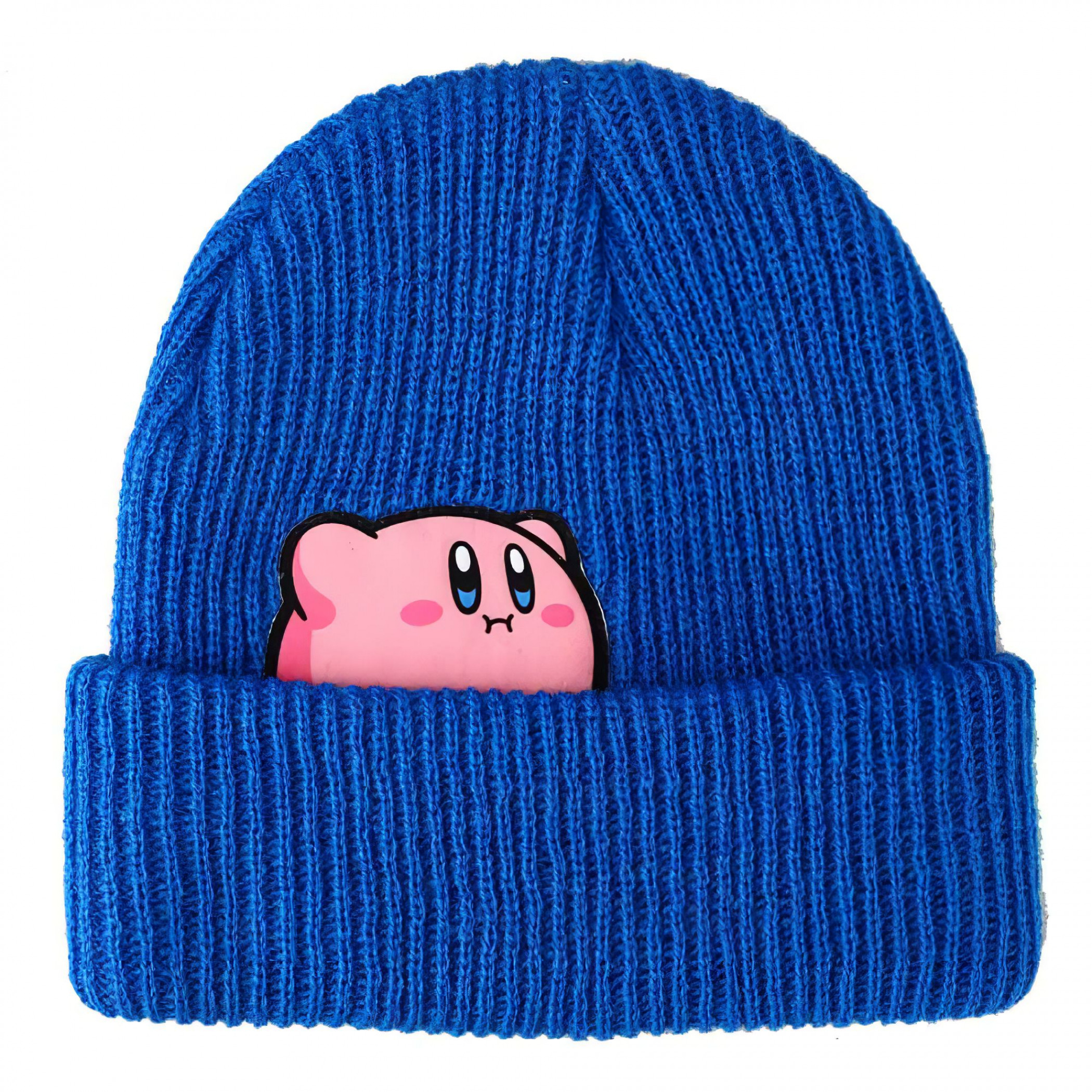 Kirby Snacking Peek-A-Boo Cuff Beanie, Blue