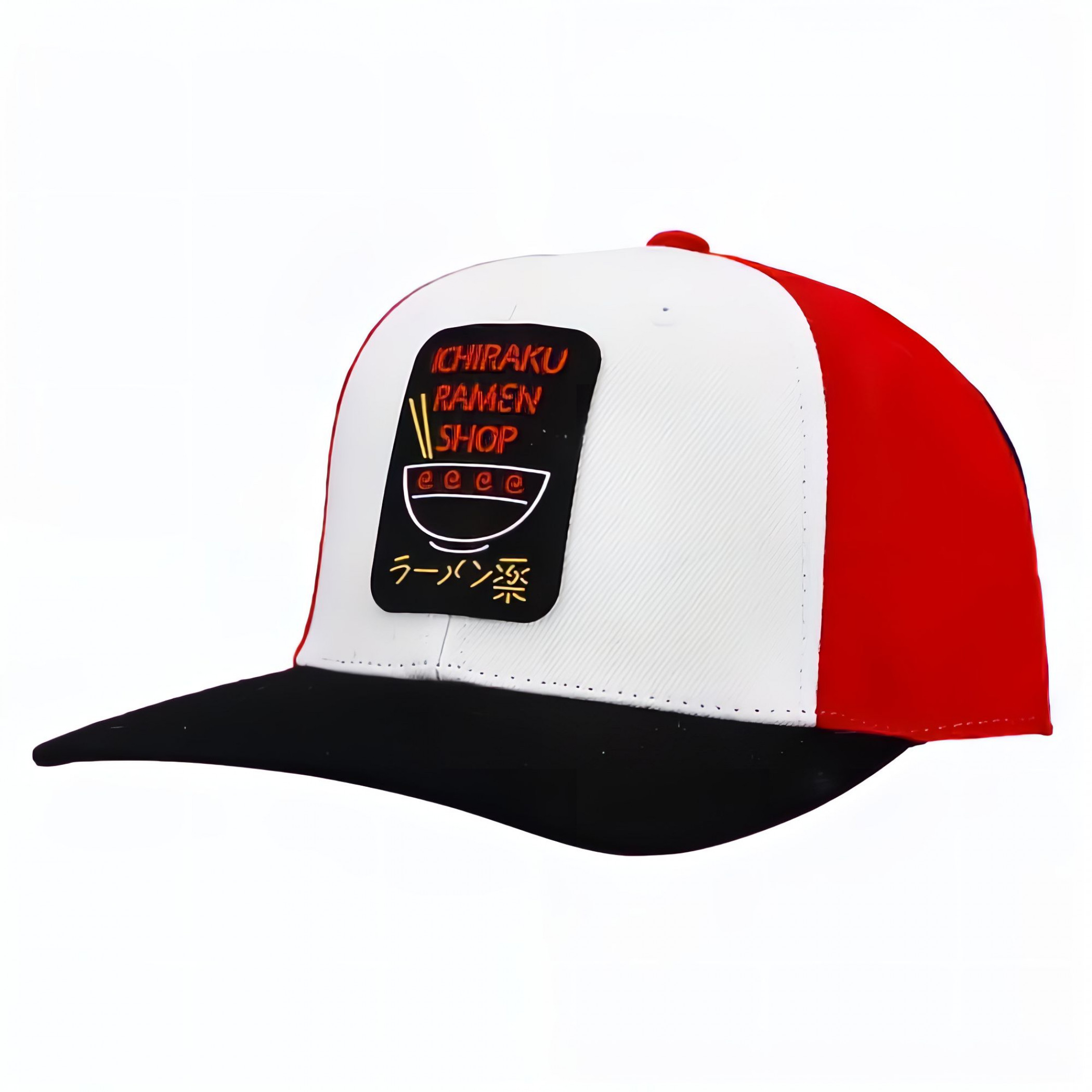 Naruto Ichiraku Ramen Shop Flat Bill Snapback Hat, Black