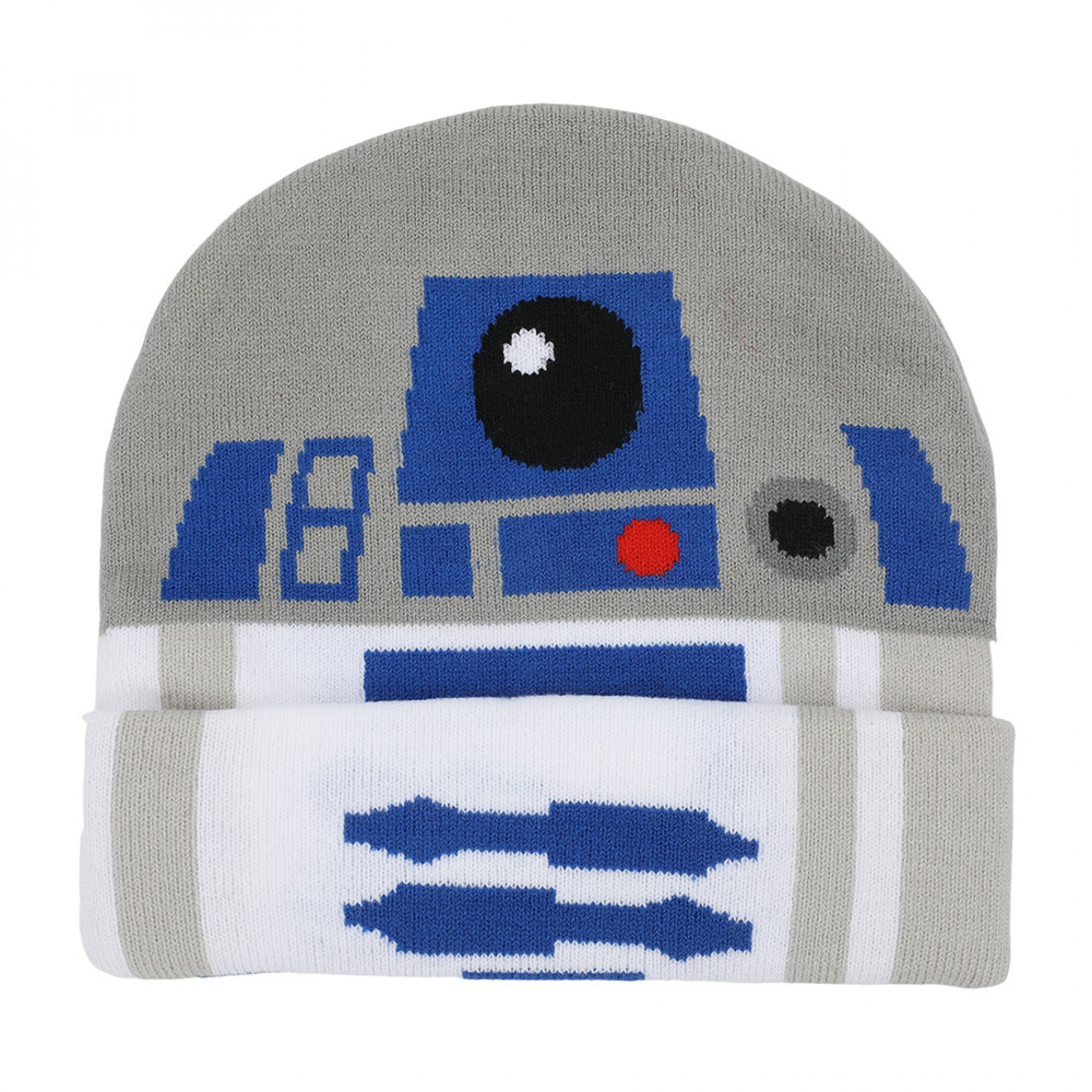 Star Wars R2-D2 Big Face Cuff Beanie, Grey