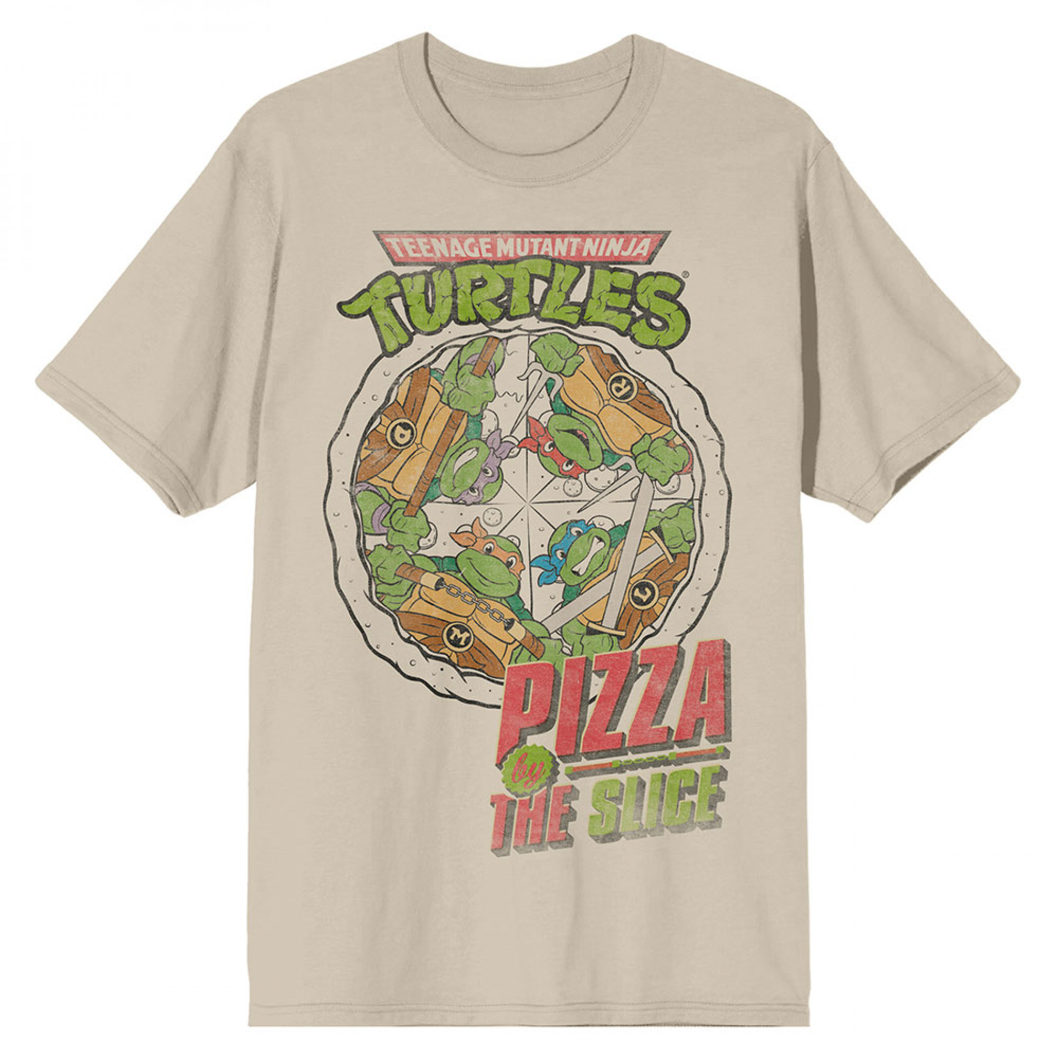 Teenage Mutant Ninja Turtles Pizza by the Slice T-Shirt, Beige