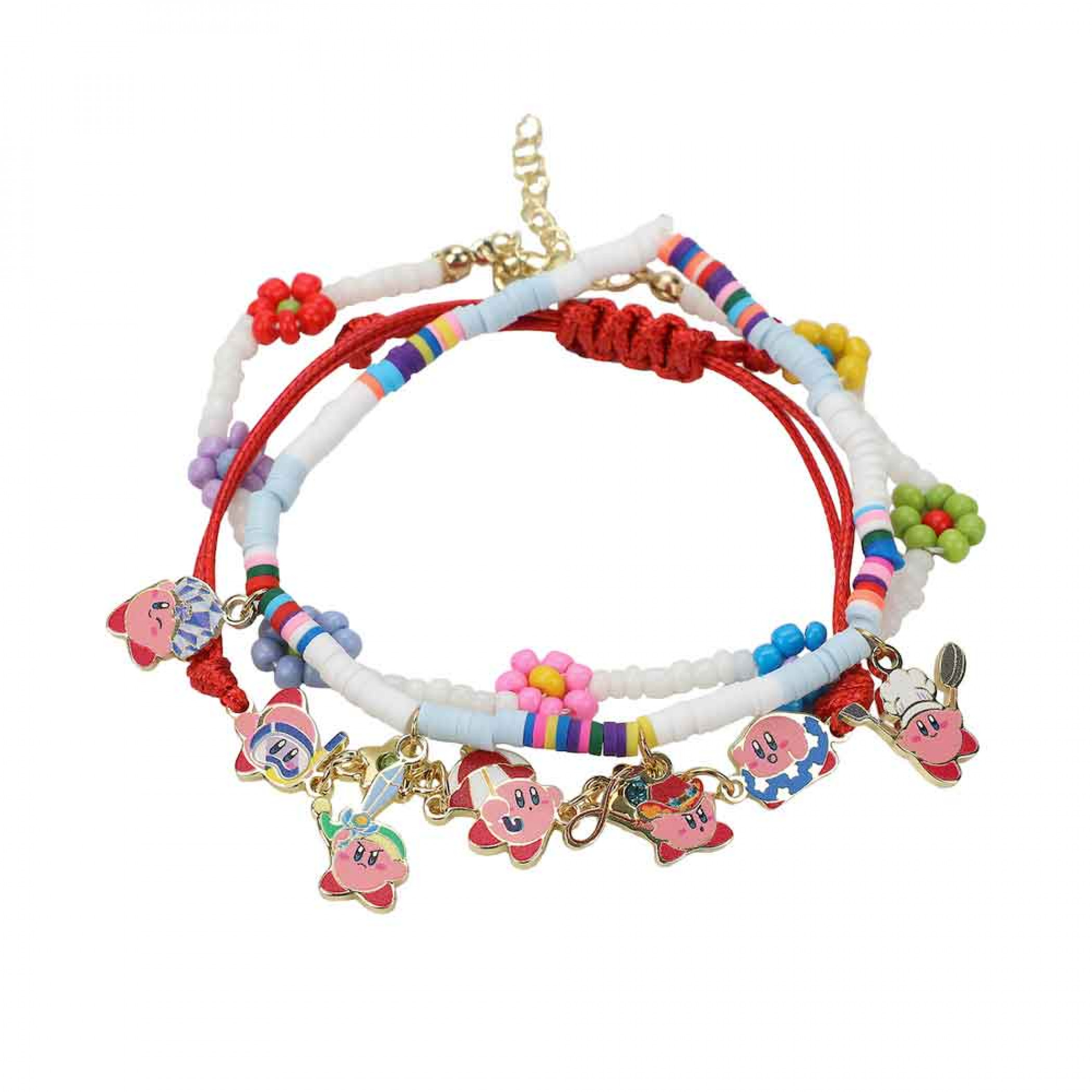 Kirby Different Abilities Multi-Charm Bracelet Set, Multi-Color