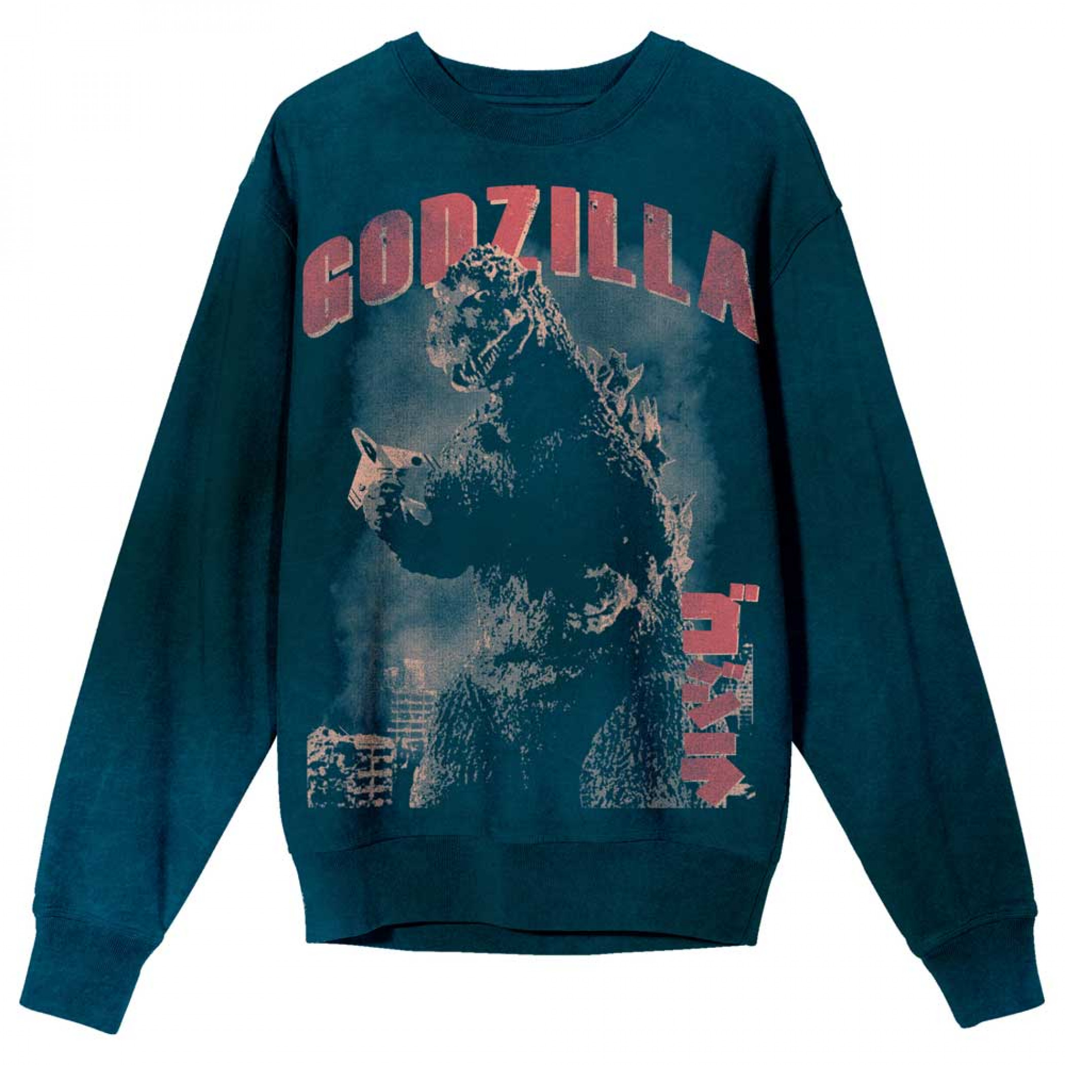 Godzilla Vintage Washed Sweatshirt, Blue