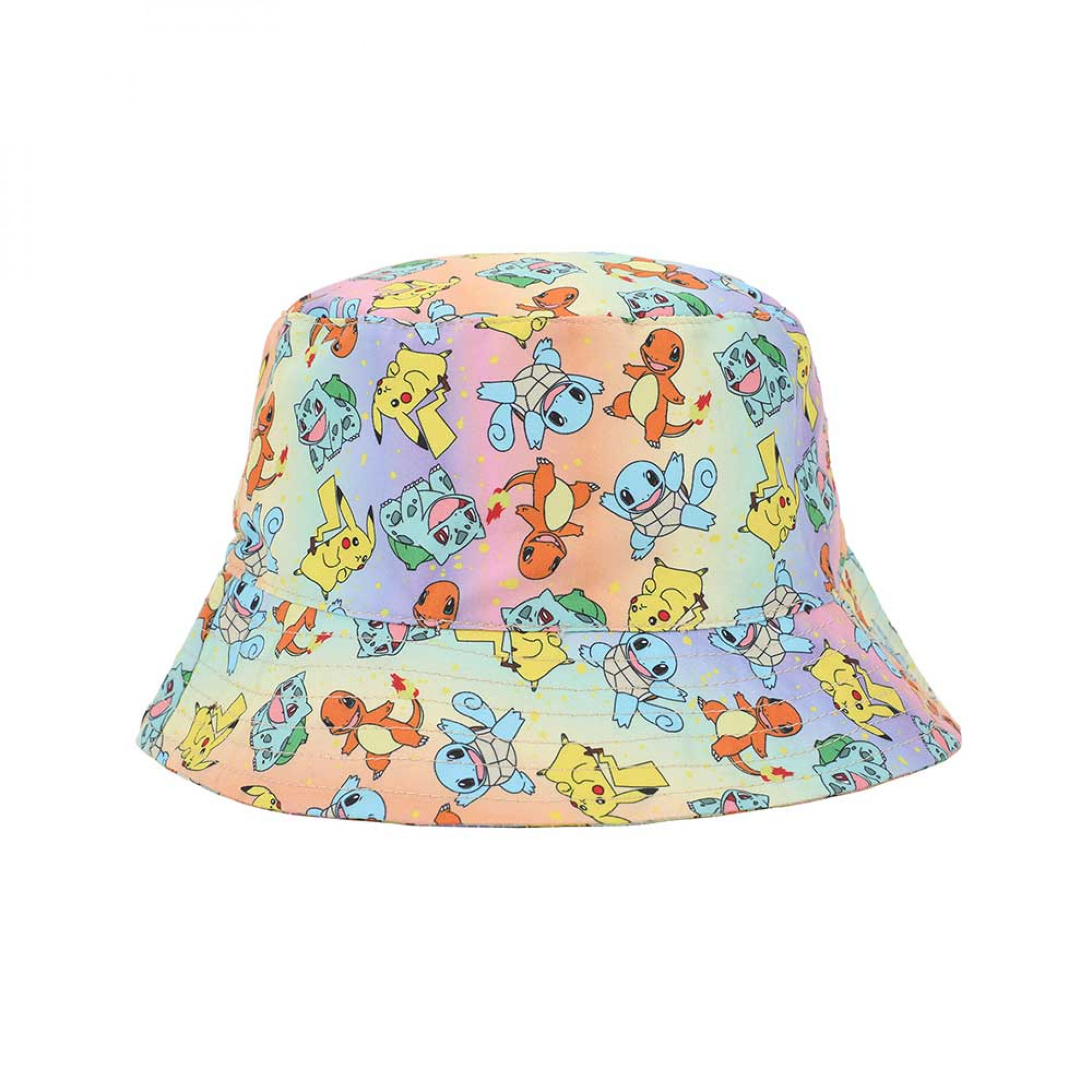 Pokemon Gen 1 Starters All Over Print Youth Bucket Hat, Multi-Color