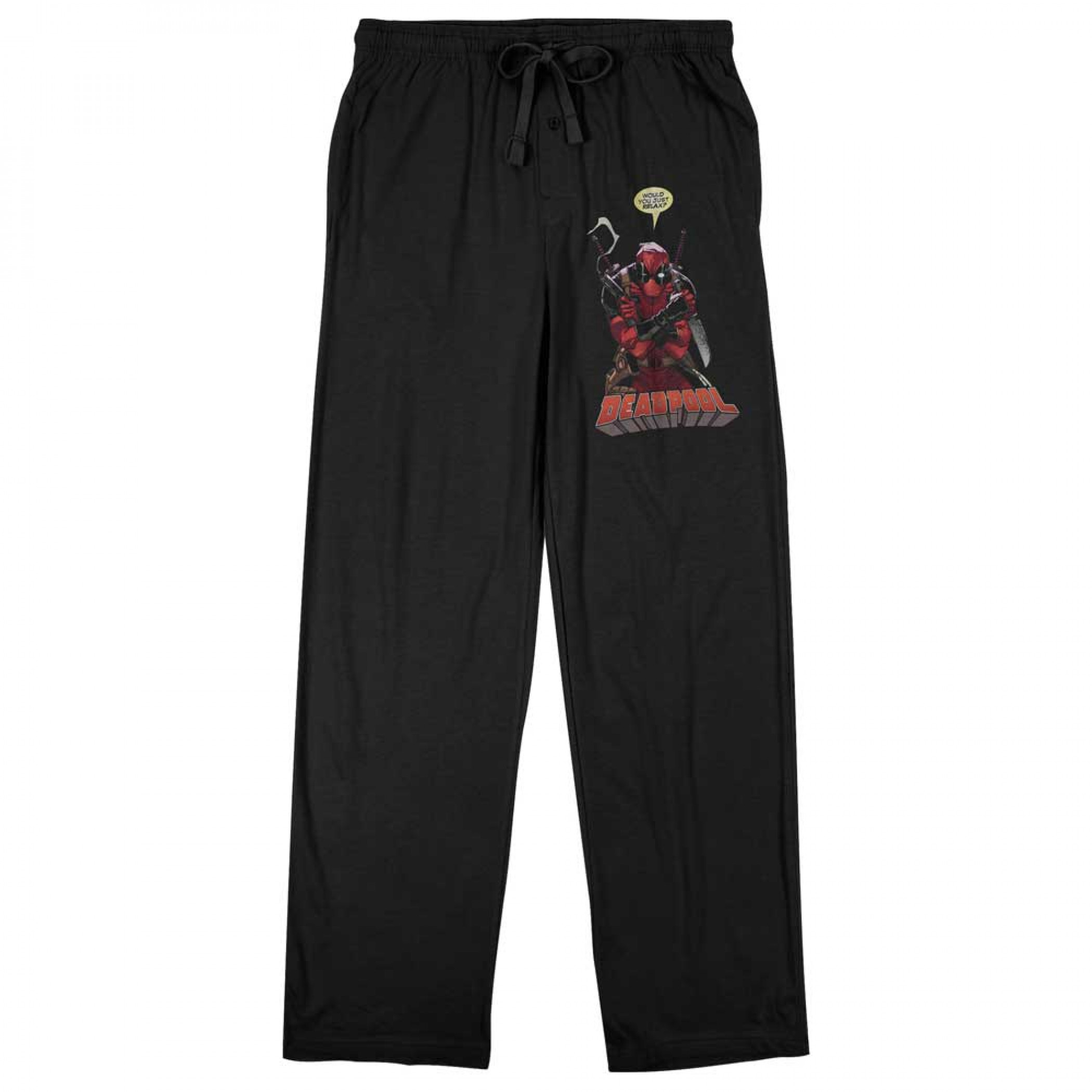 Deadpool Would You Just Relax Unisex Sleep Pants, Black