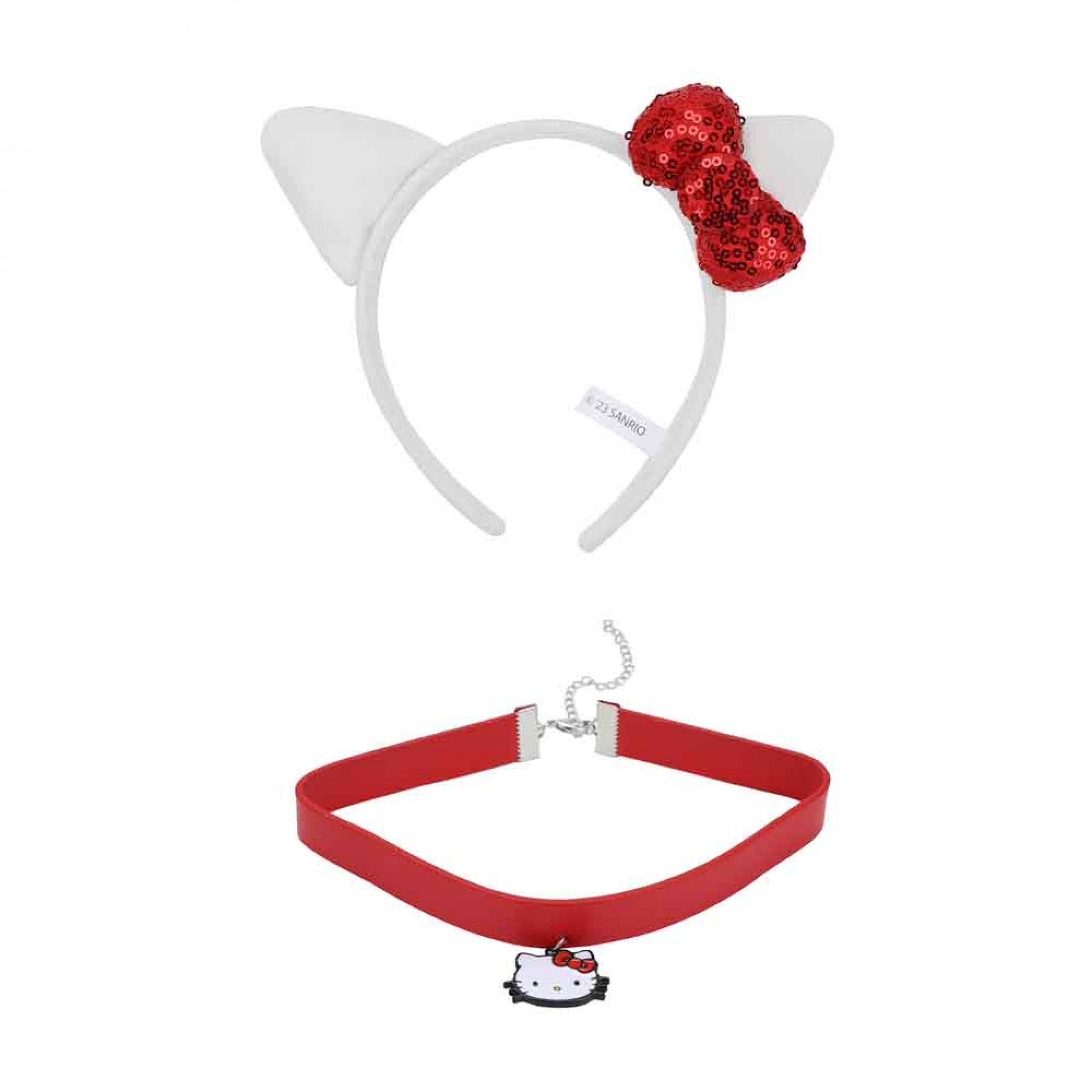 Hello Kitty Cosplay Choker and Headband Set, Multi-Color