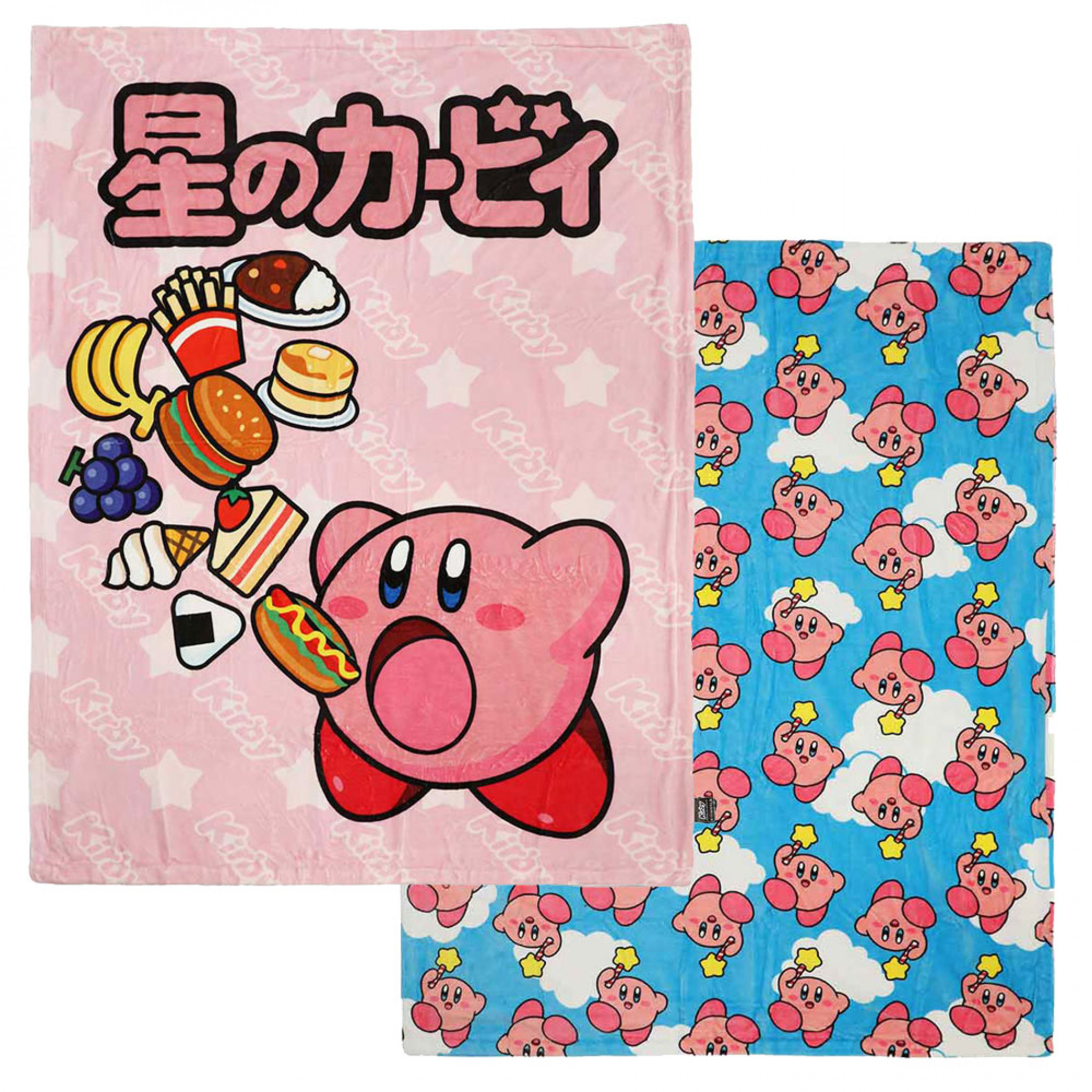 Kirby Snack Time Double Sided Fleece Throw Blanket, Multi-Color