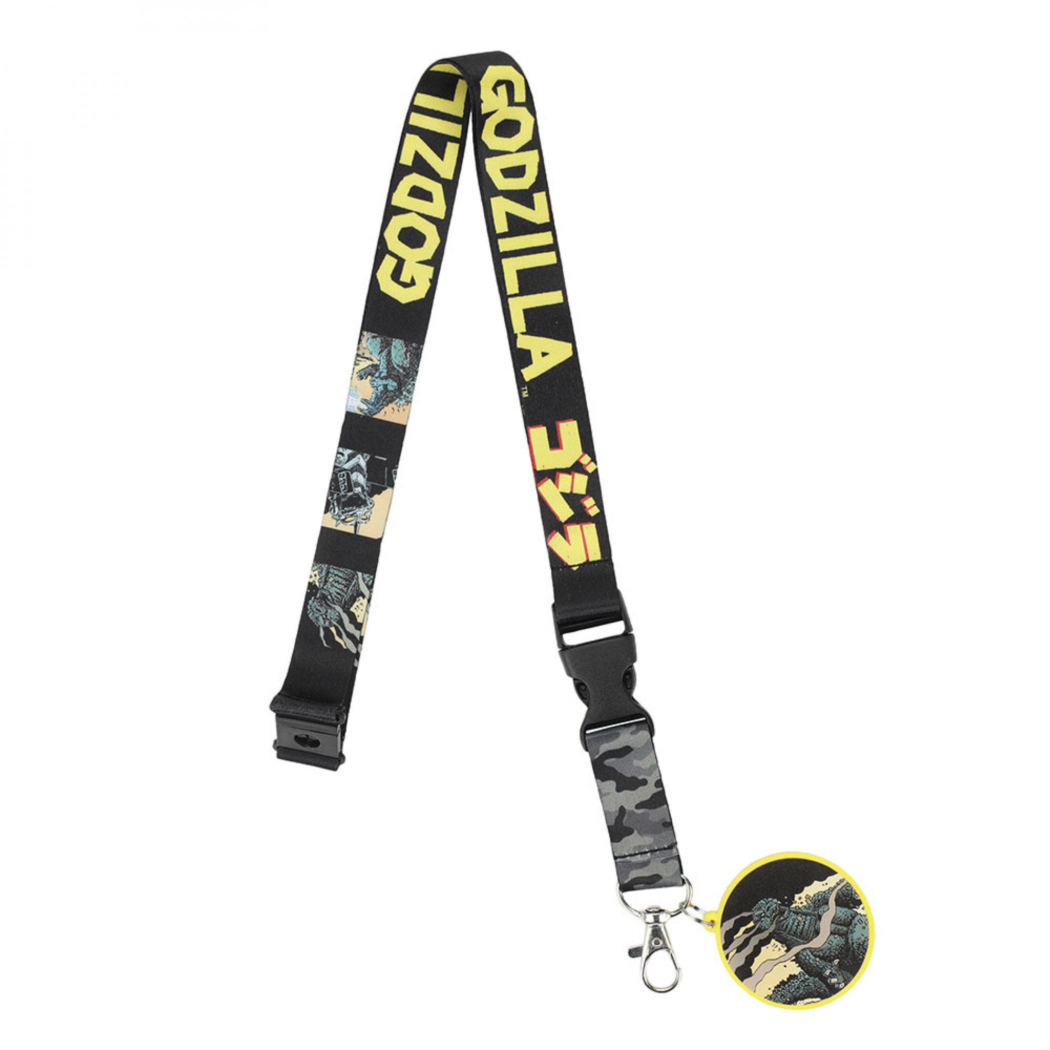 Godzilla Classic Artwork w/ Rubber Charm, Black