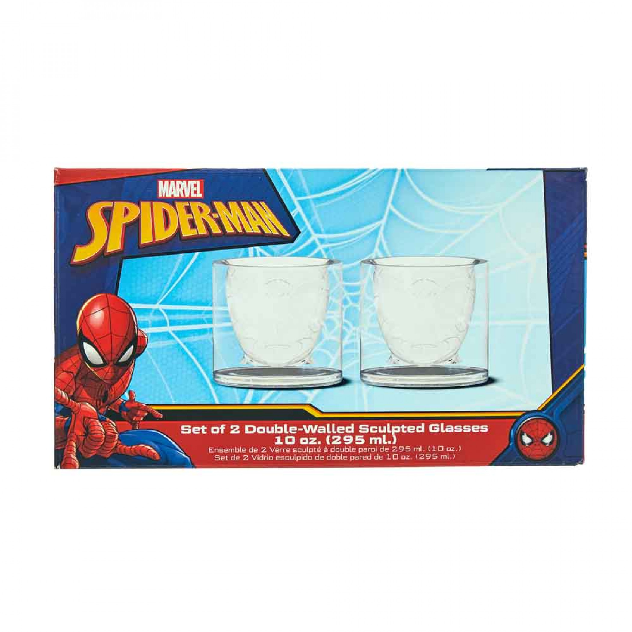 Spider-Man Classic Sculpted Drink Glasses 2-Pack