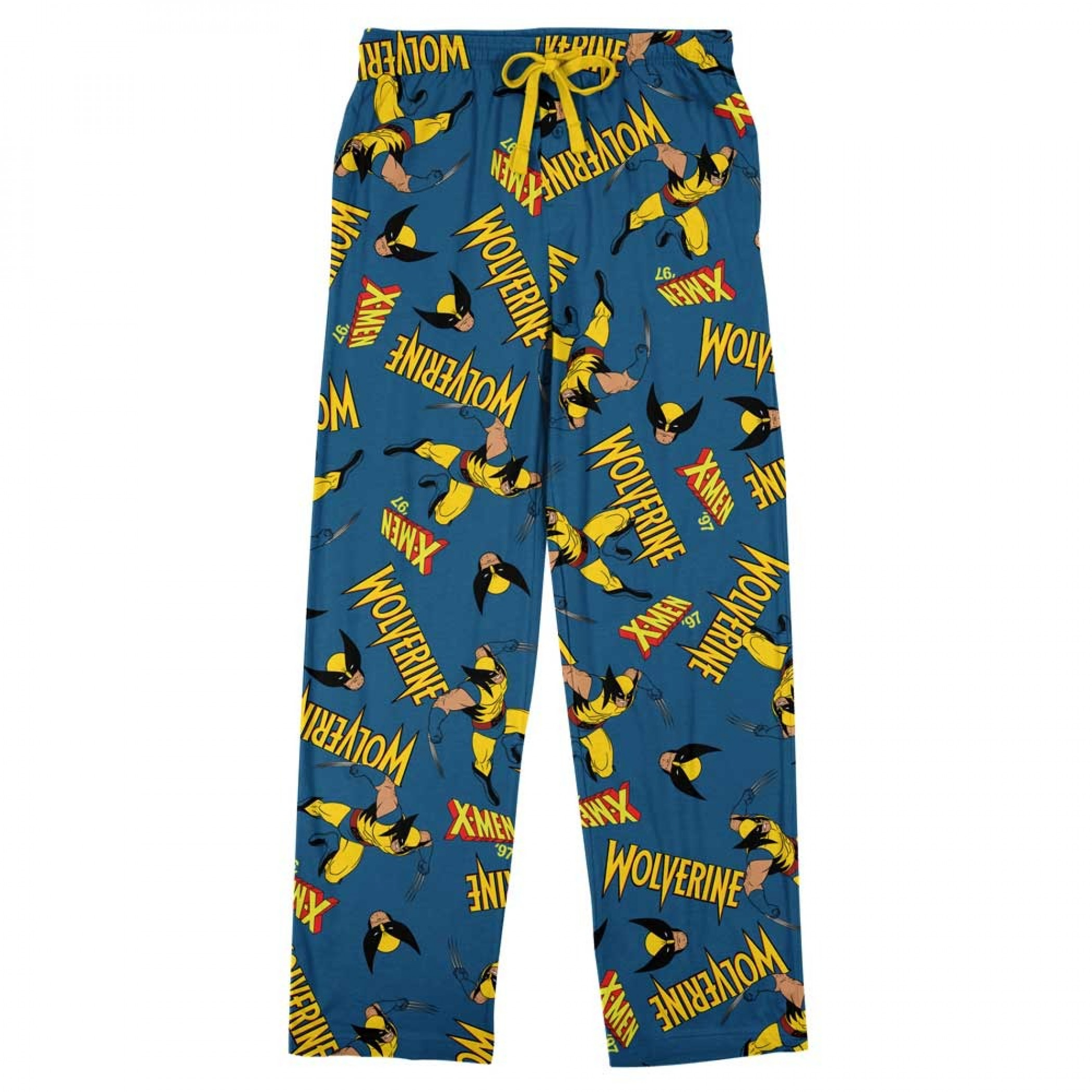 X-Men '97 Wolverine All Over Unisex Sleep Pants, Blue