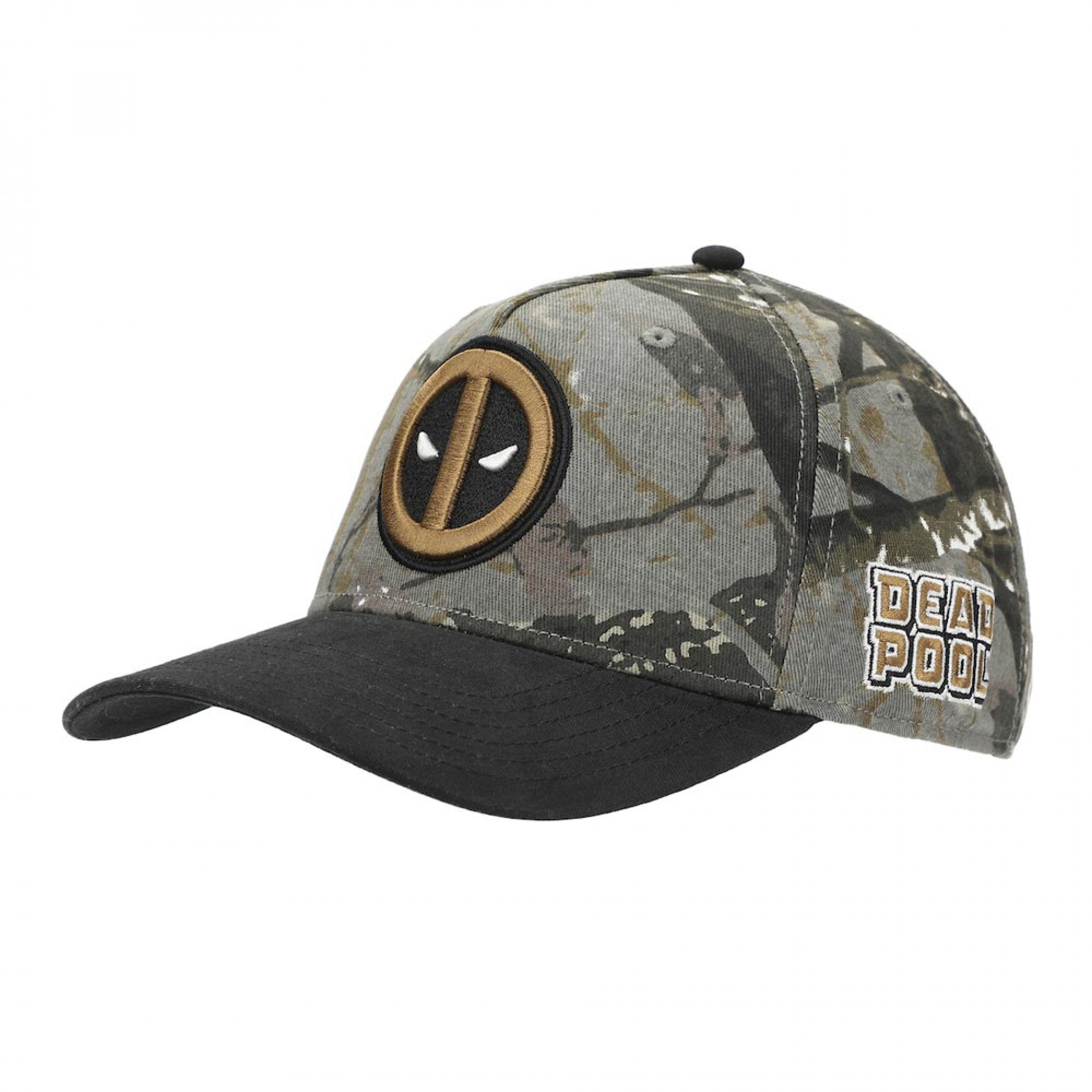 Deadpool Camo Logo Snapback Hat, Grey