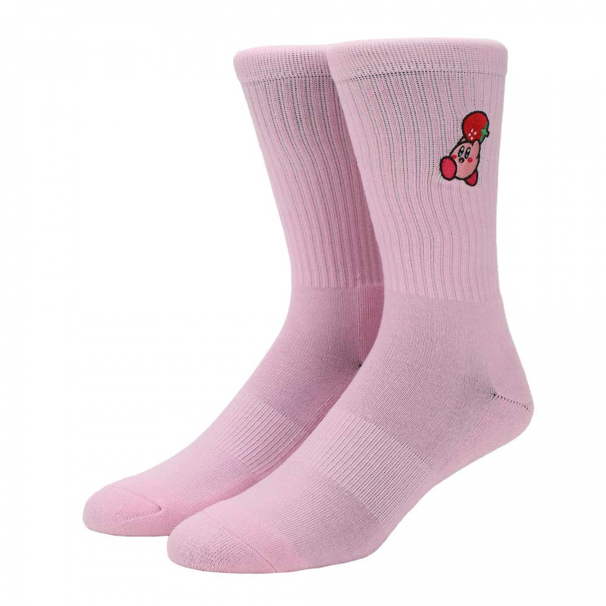 Kirby Strawberry Pink Crew Socks, Pink