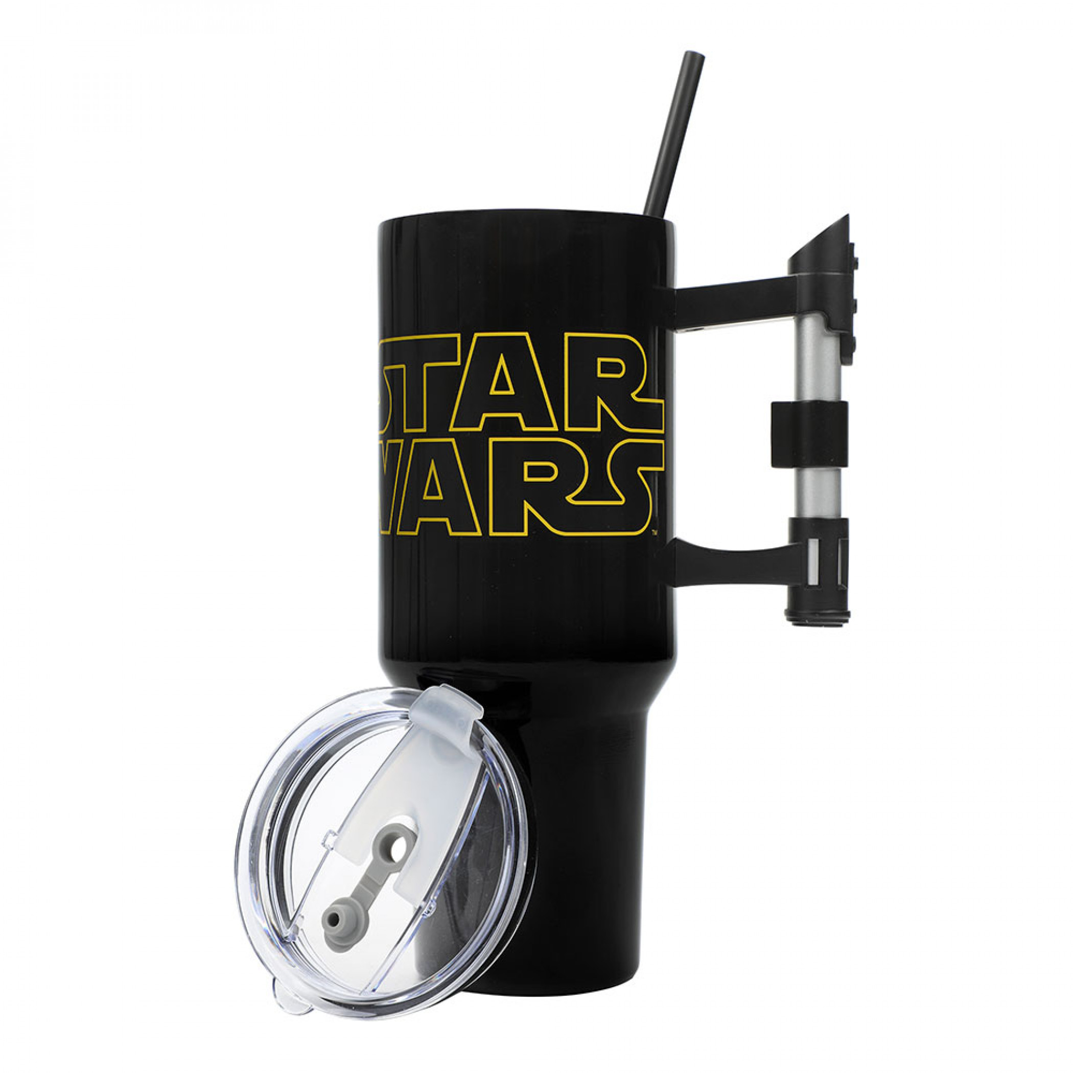 Star Wars Title Logo 40oz Stainless Steel Tumbler w/ Lightsaber Handle, Black