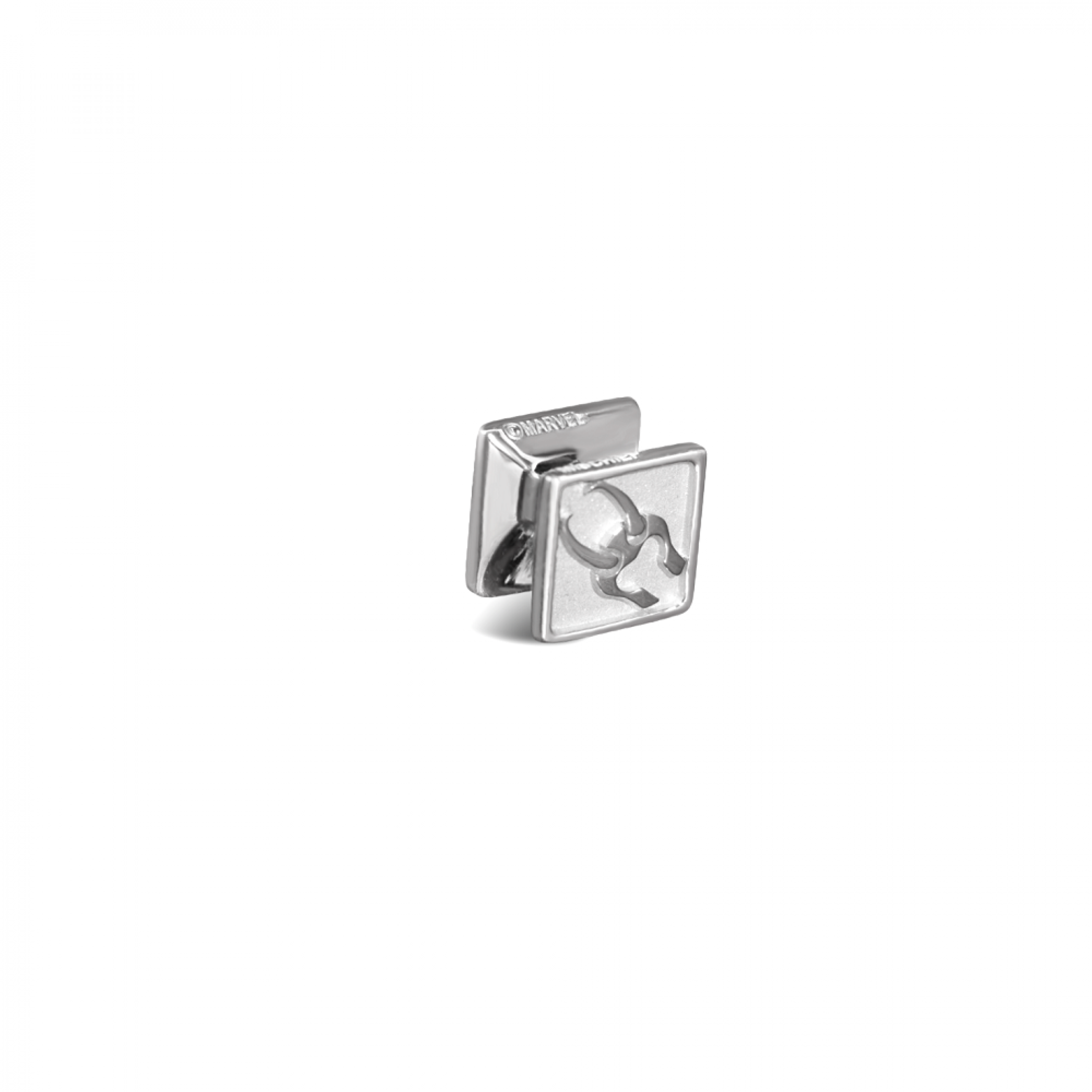 Loki Marvel Symbol Sterling Silver Bead, Silver