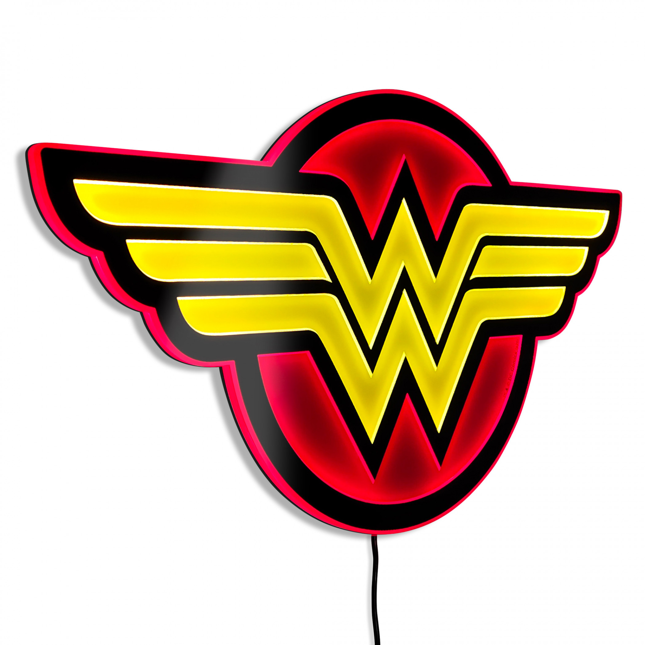 Wonder Woman Symbol Illuminated Table Lamp Or Mountable Wall Art, Multi-Color