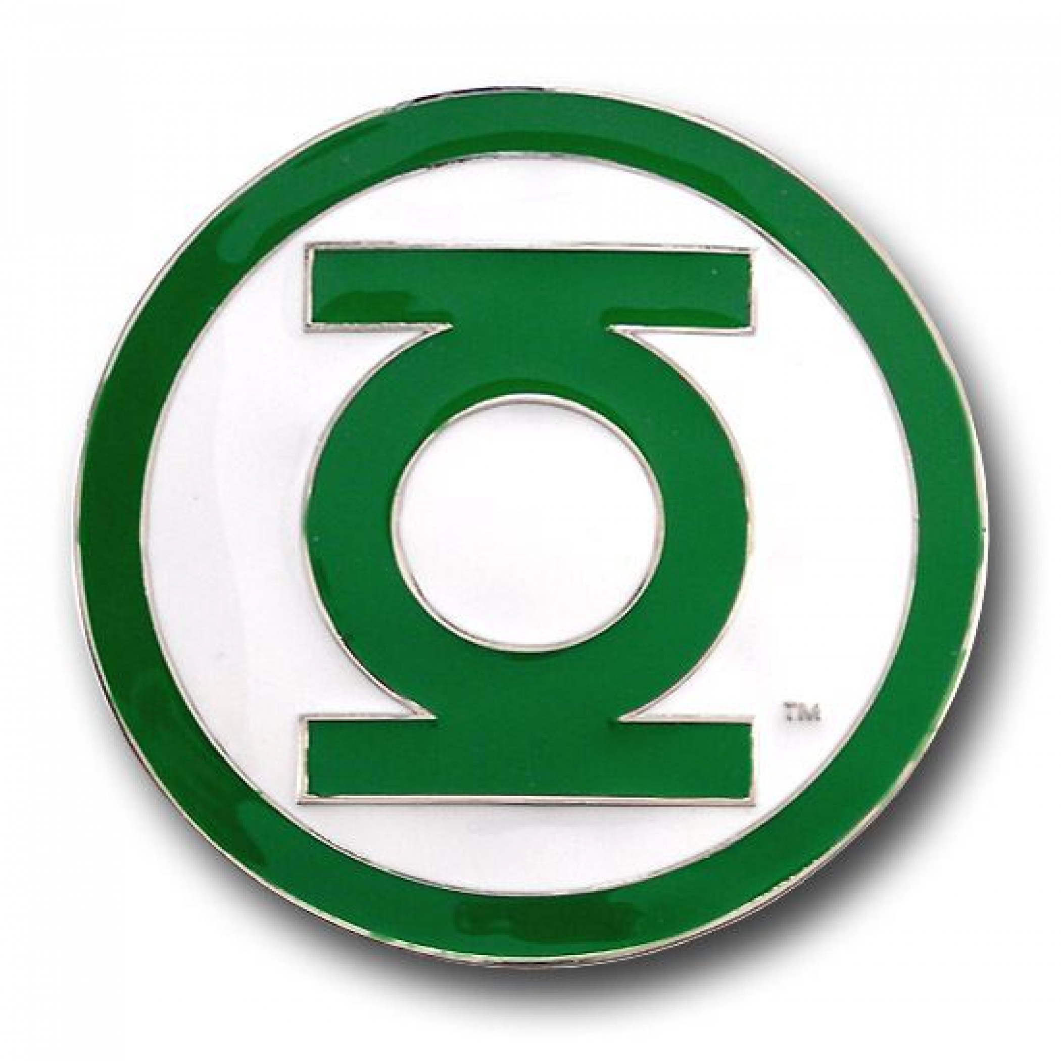 Green Lantern Belt Buckle Green Edge, White