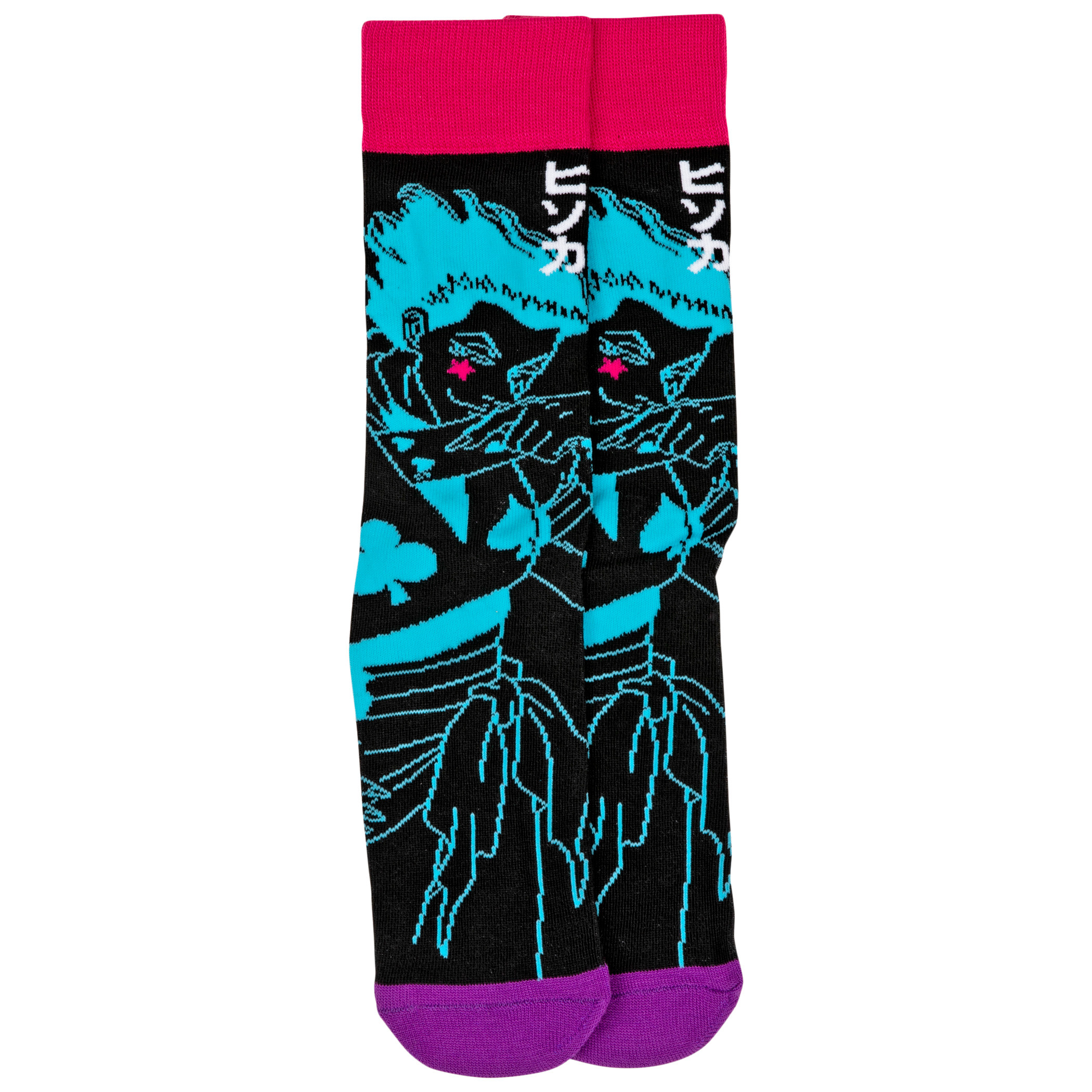 Hunter X Hunter Hisoka Character Neon Crew Socks, Multi-Color