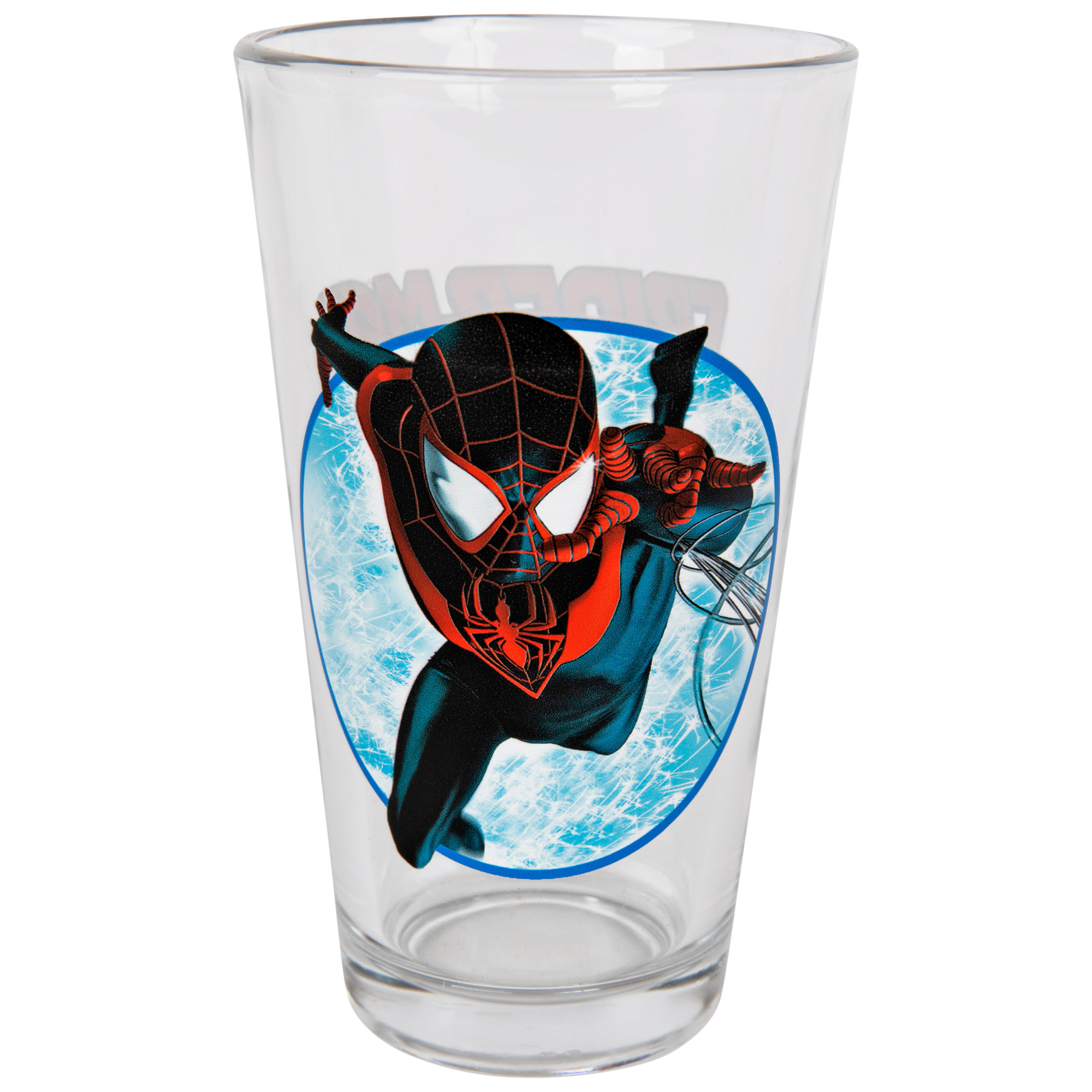 Marvel Comics Spider-Man Miles Morales Toon Tumblers Pint Glass, Clear