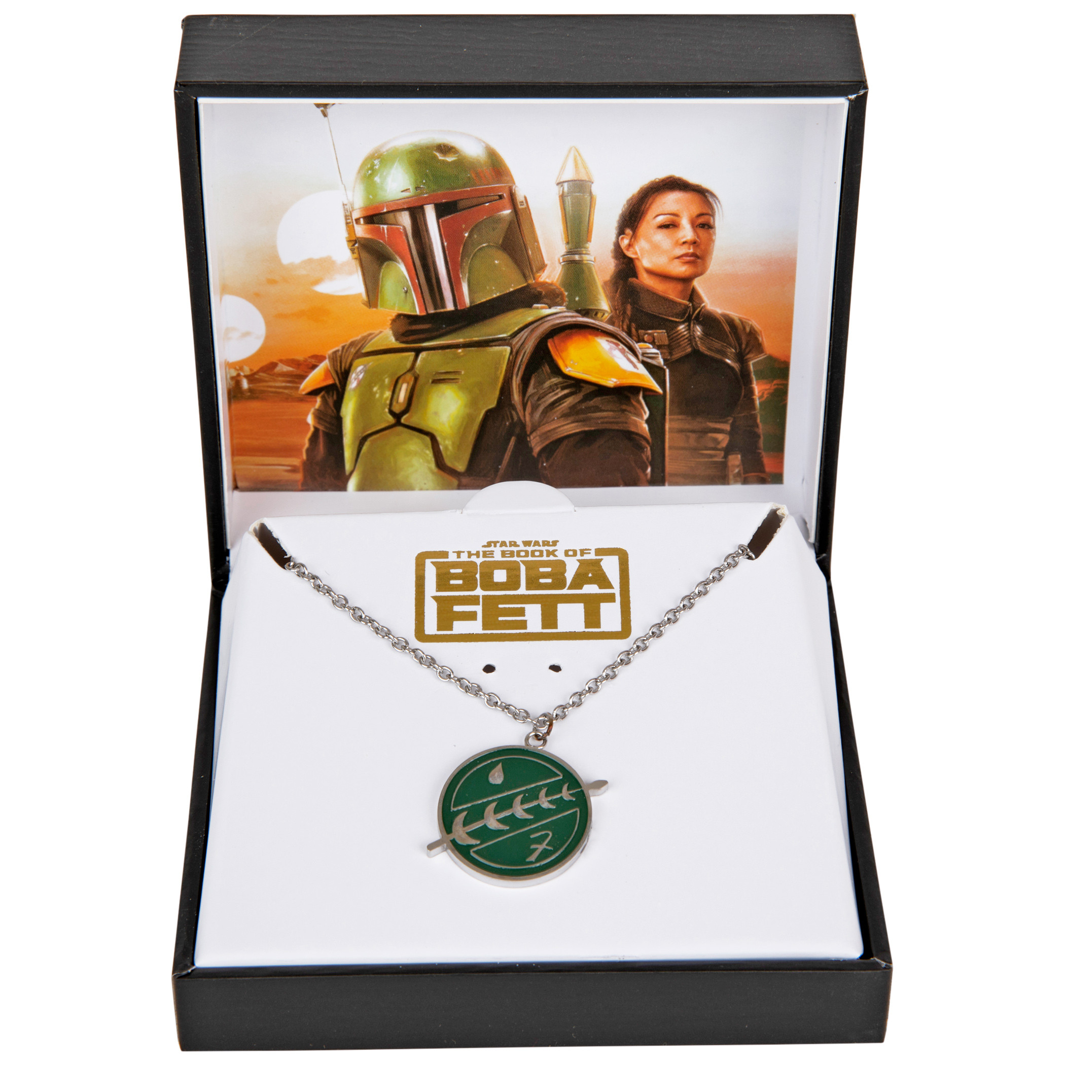 Star Wars Boba Fett Crest Insigma Pendant Necklace, Green