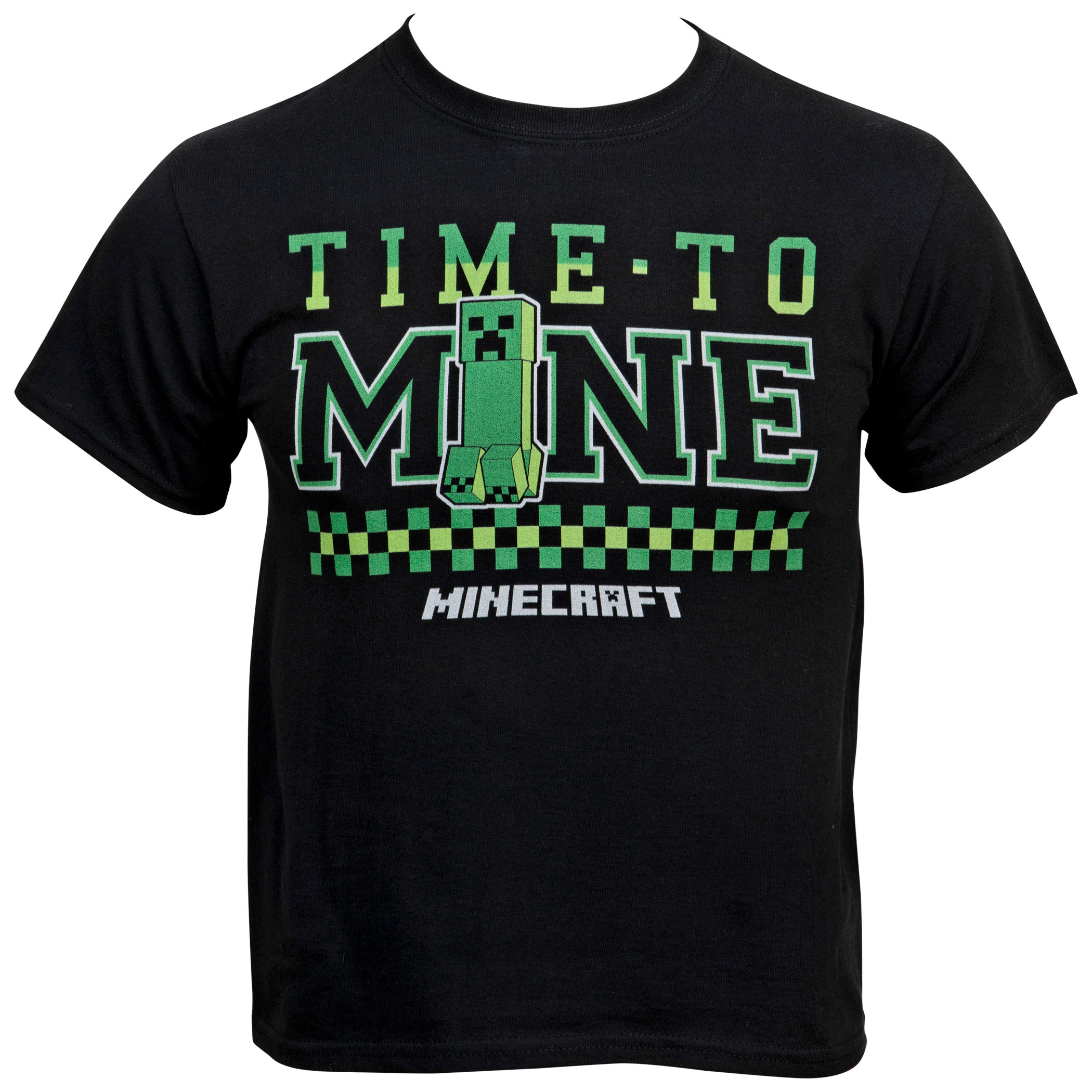 Minecraft Time to Mine Creeper NPC Youth T-Shirt, Black