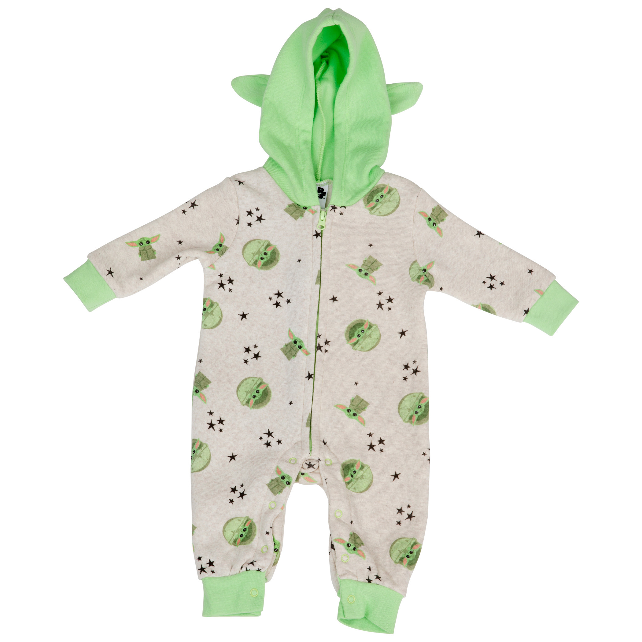 Star Wars The Child Grogu I'm All Ears Hooded Romper, Multi-Color