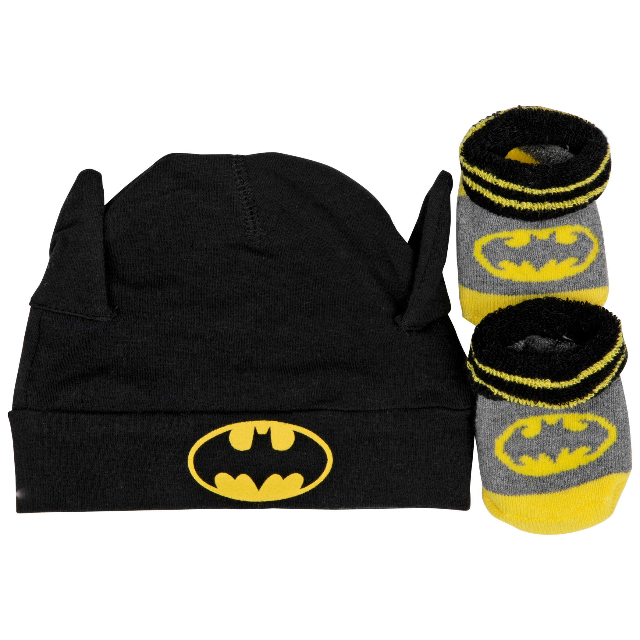 Batman Symbol Costume 2-Piece Hat and Sock Set, Black