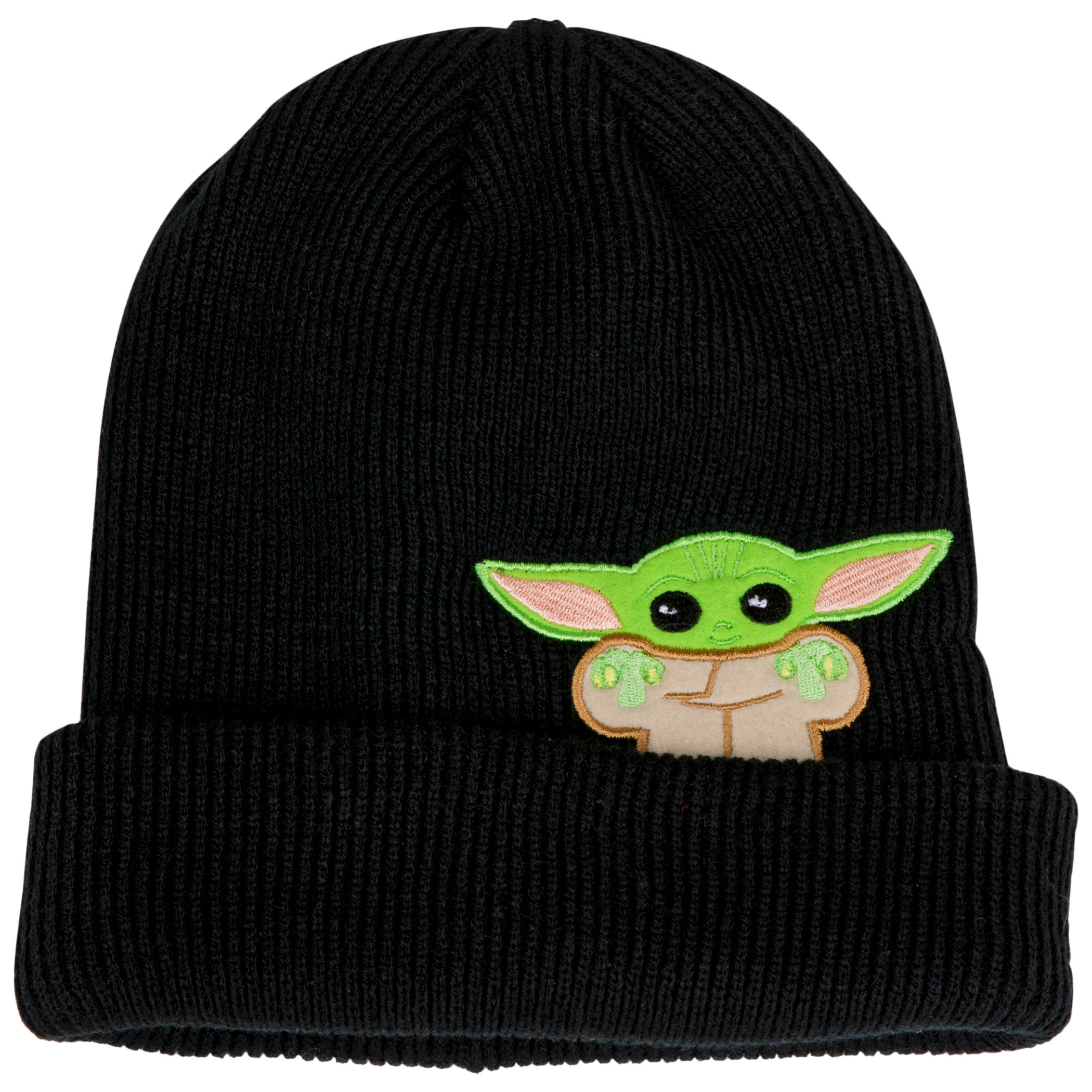 The Mandalorian The Child Peek-a-Boo Cuff Knit Beanie, Black