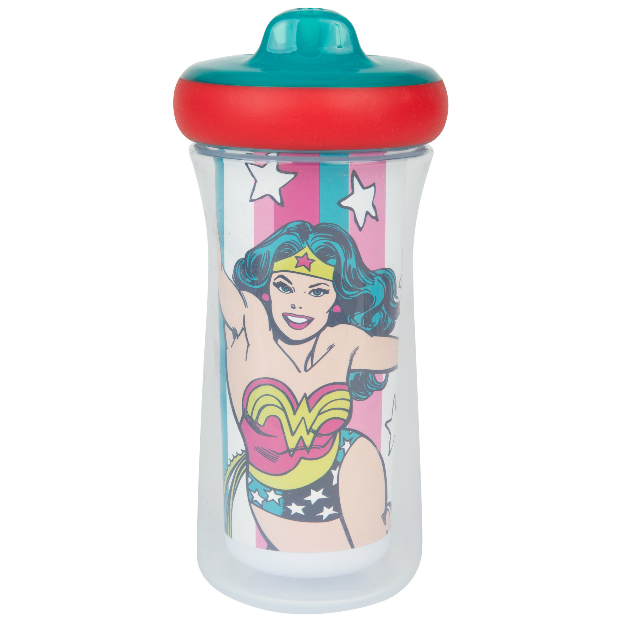 DC Comics Wonder Woman Retro 9oz Insulated Sippy Cup, Multi-Color