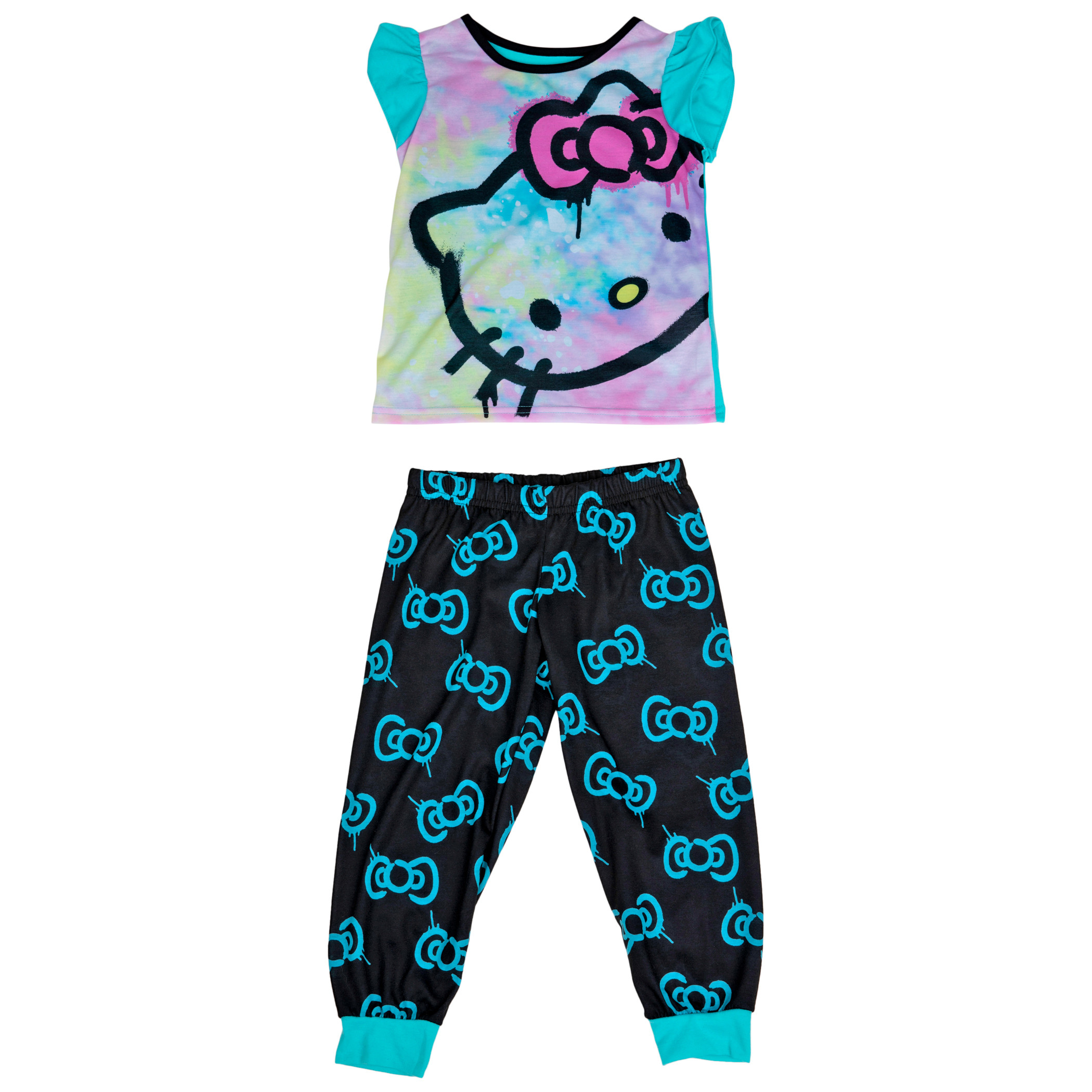 Hello Kitty Water Color Styled 2-Piece Pajama Set, Multi-Color