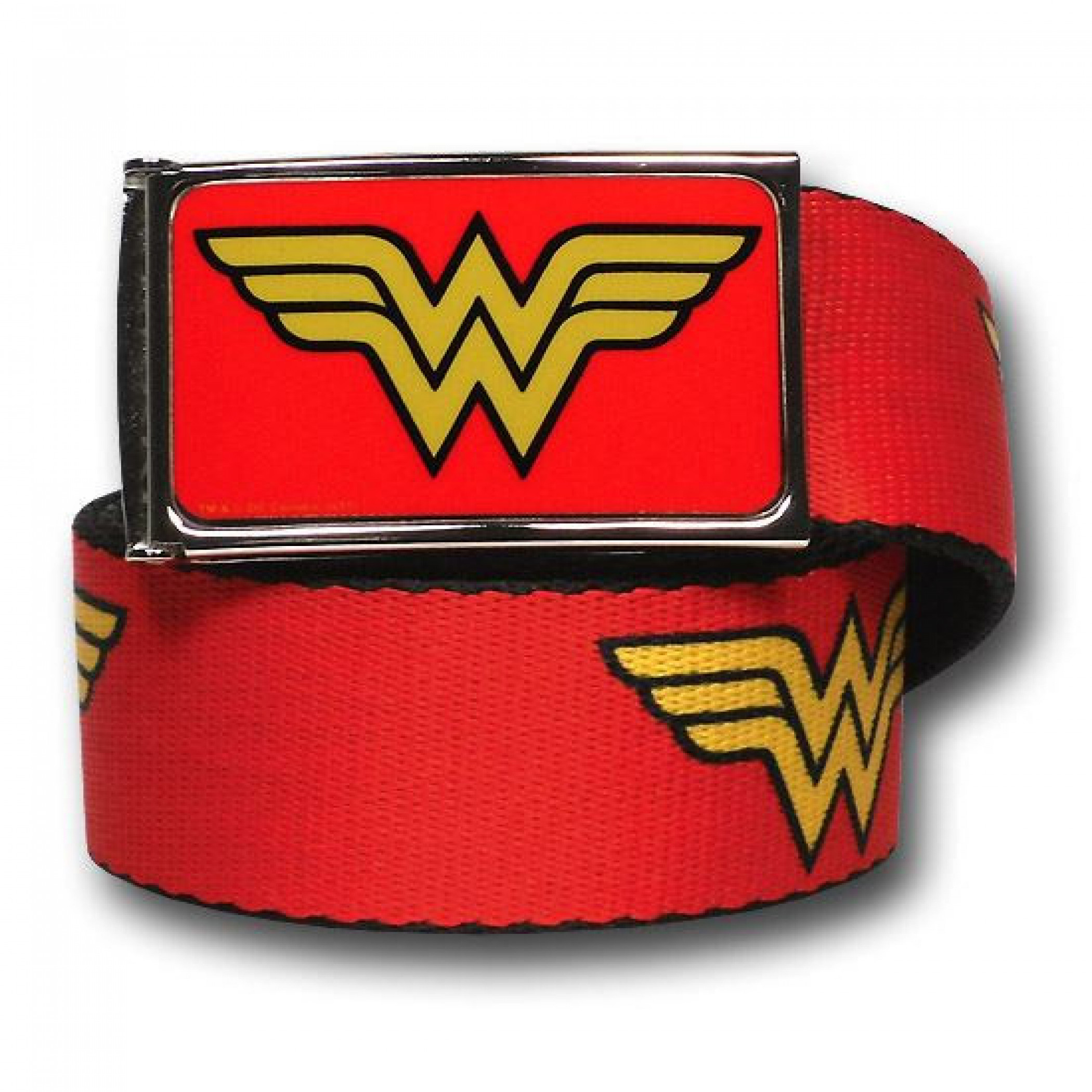 Wonder Woman Symbols Red Adult Web Belt, Red