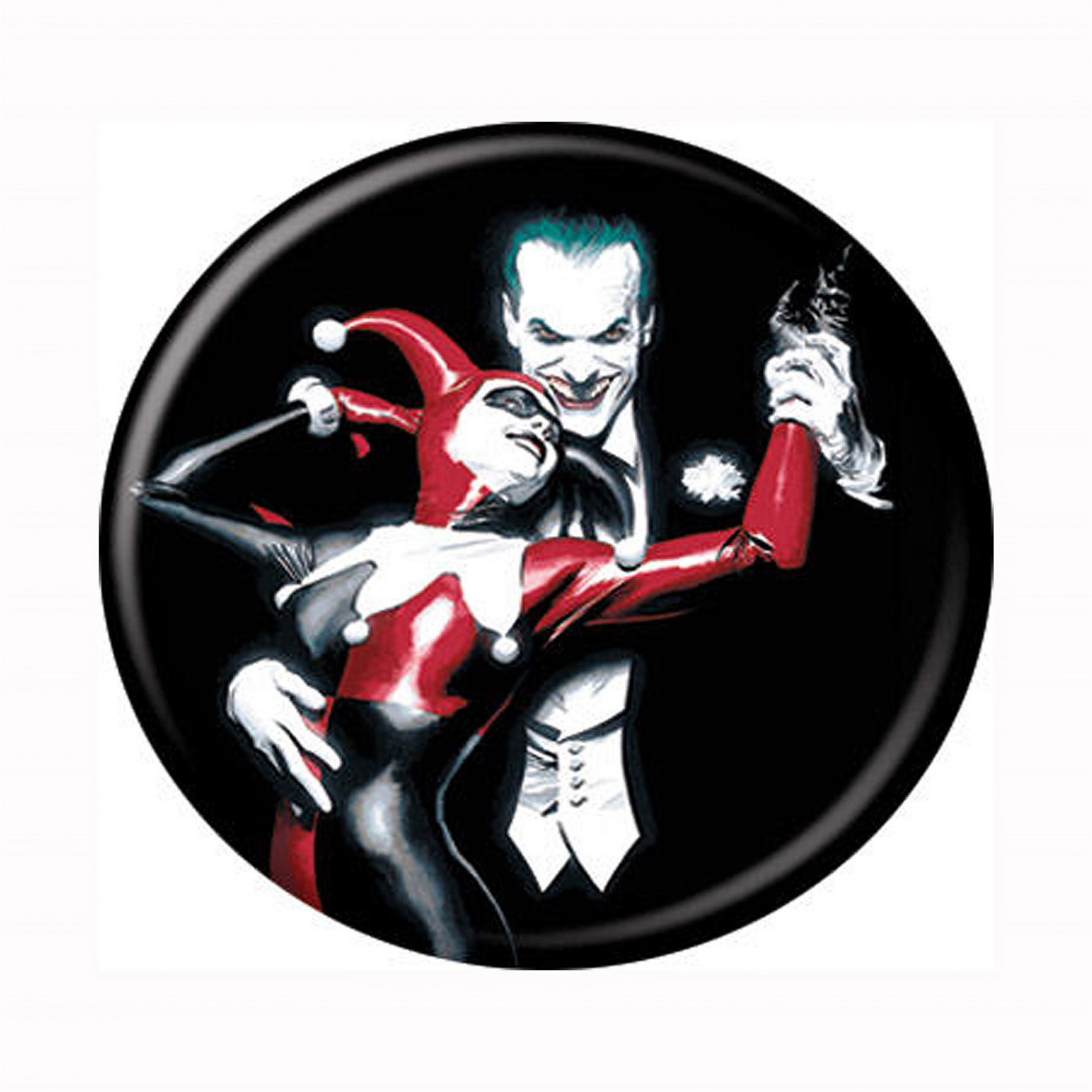 Joker and Harley Quinn Alex Ross Button, Black