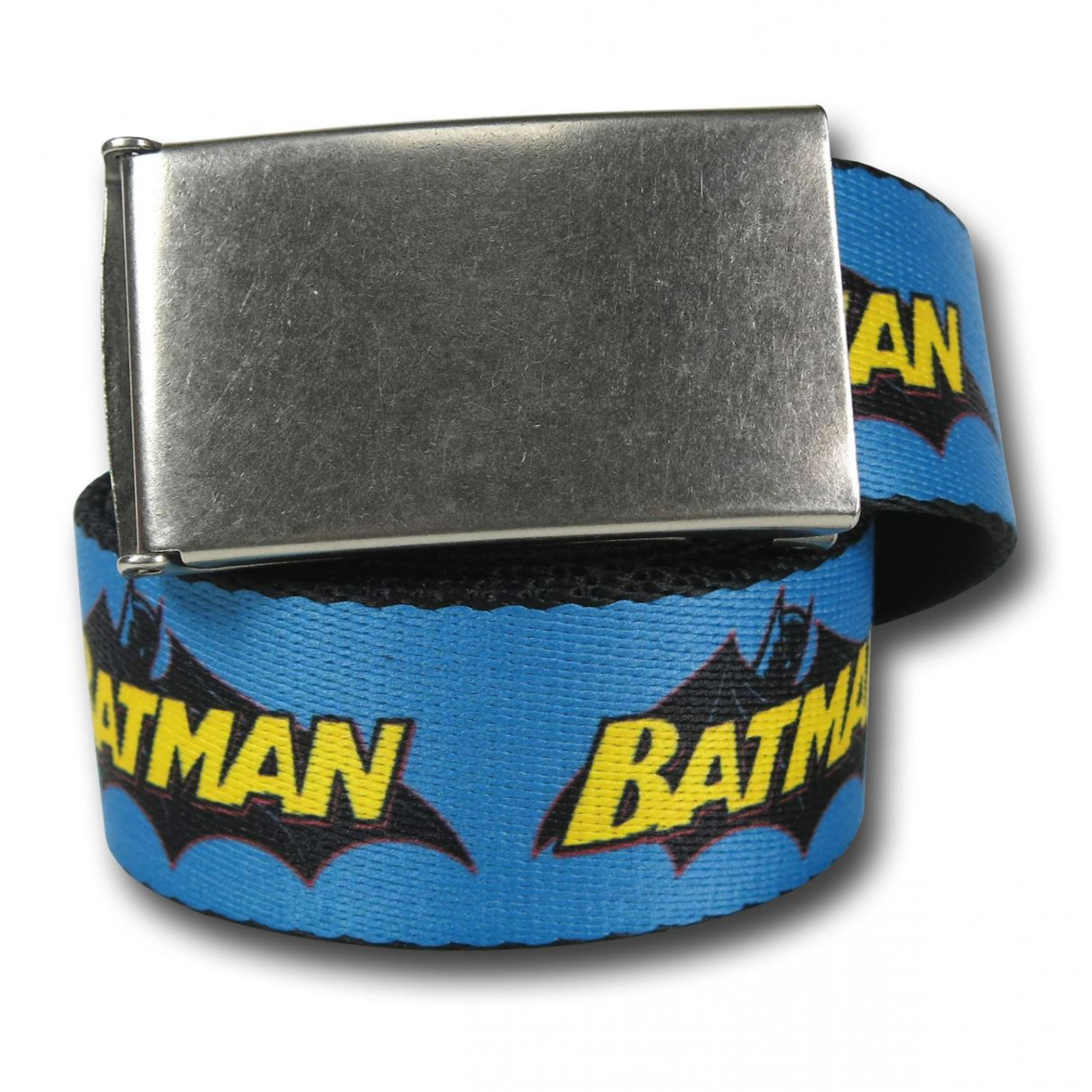 Batman Logo Blue Web Belt- 1.5' Adult, Blue
