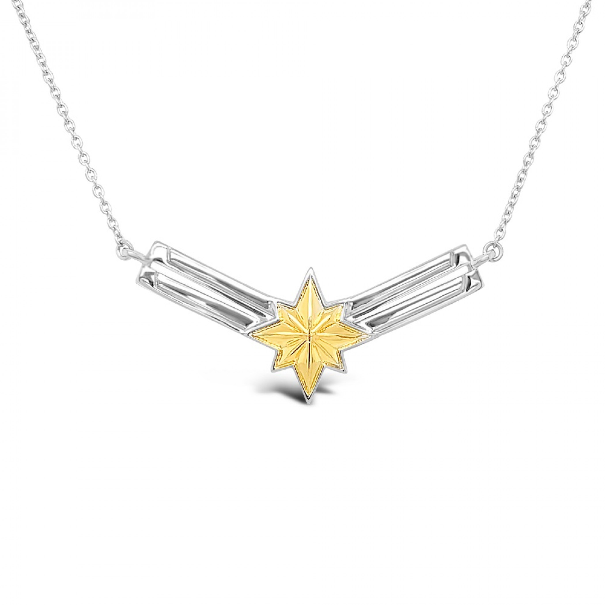 Captain Marvel Two-Toned Necklace, Gold