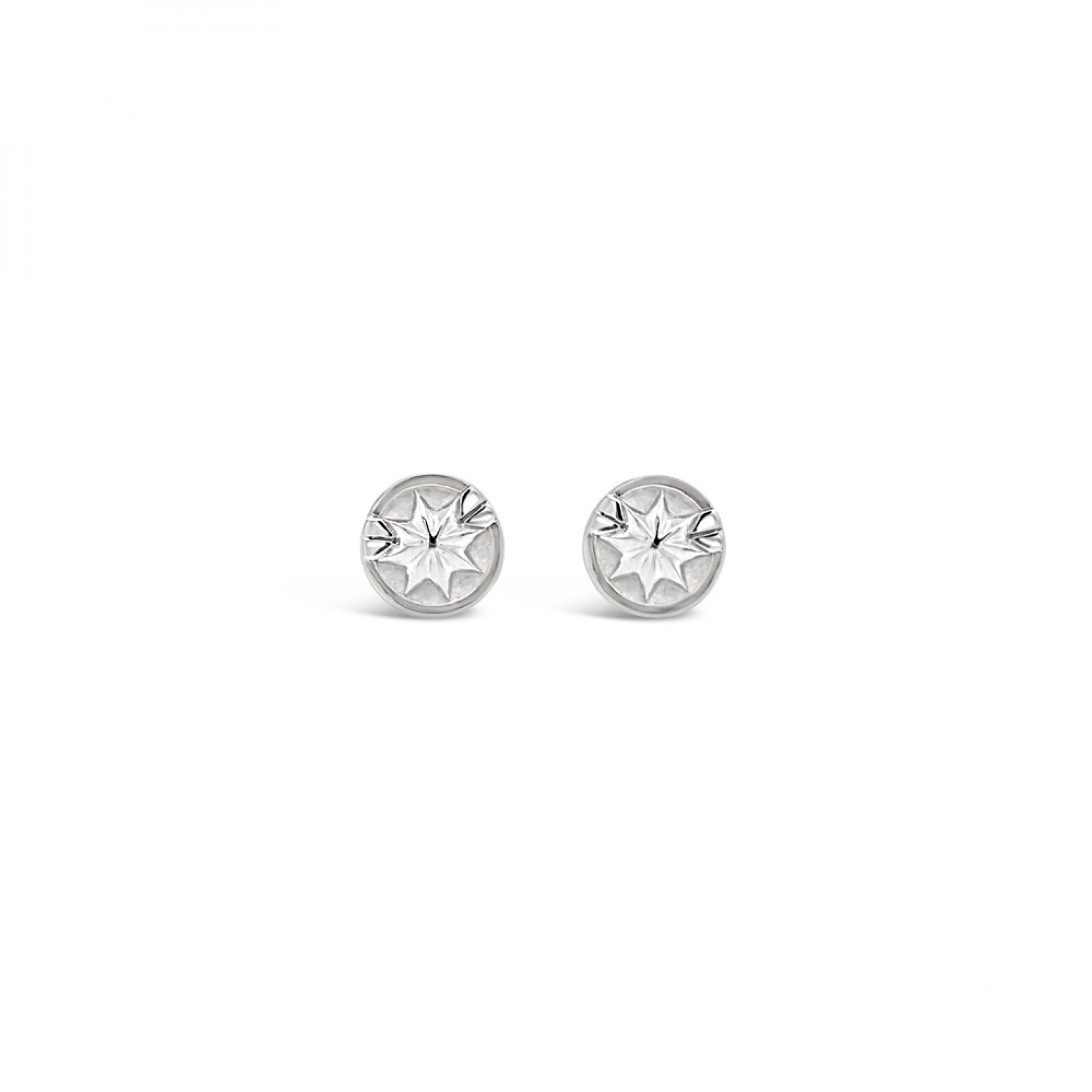 Captain Marvel Symbol Sterling Silver Stud Earrings, Silver