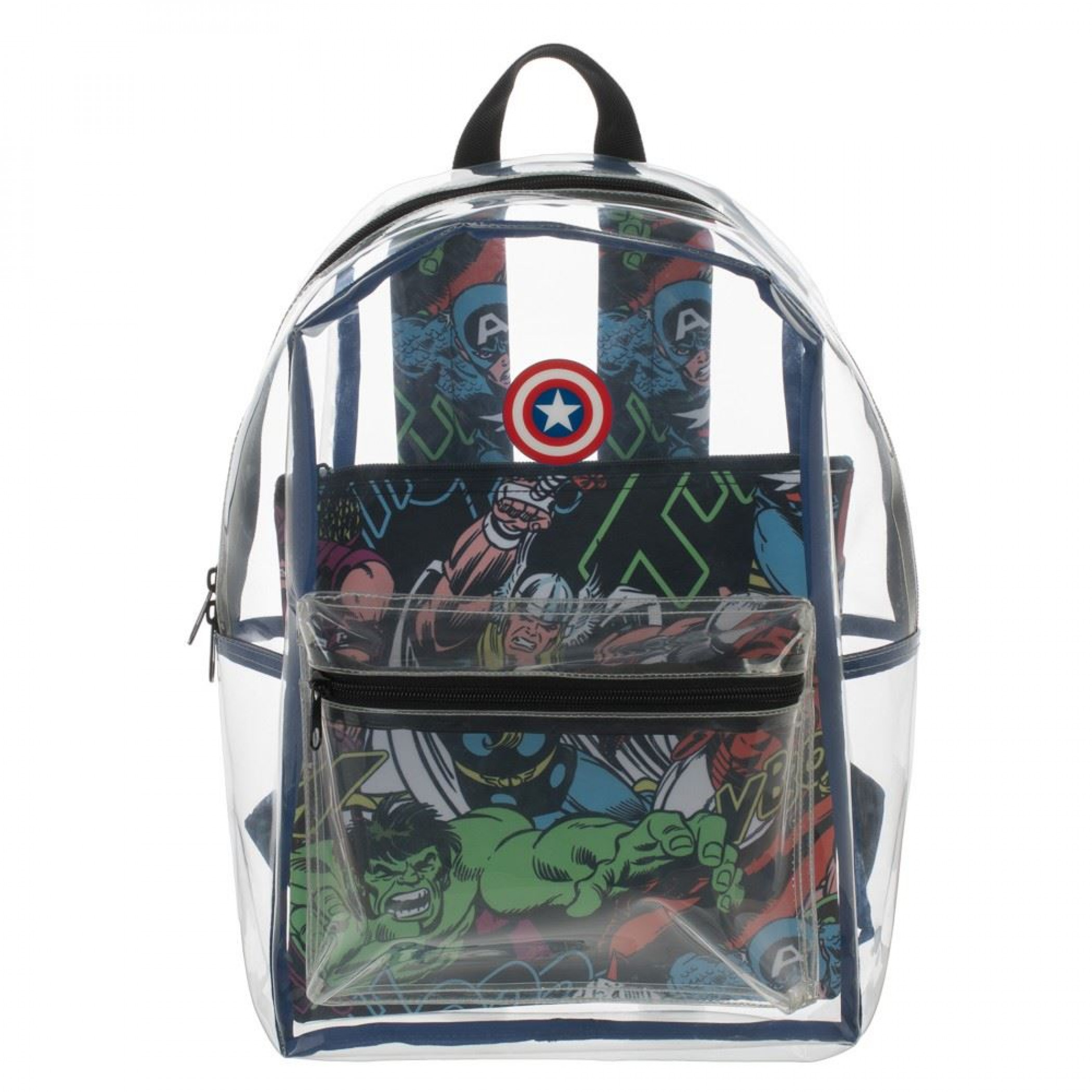 Marvel Captain America Clear with Removable Pouch Backpack, Clear