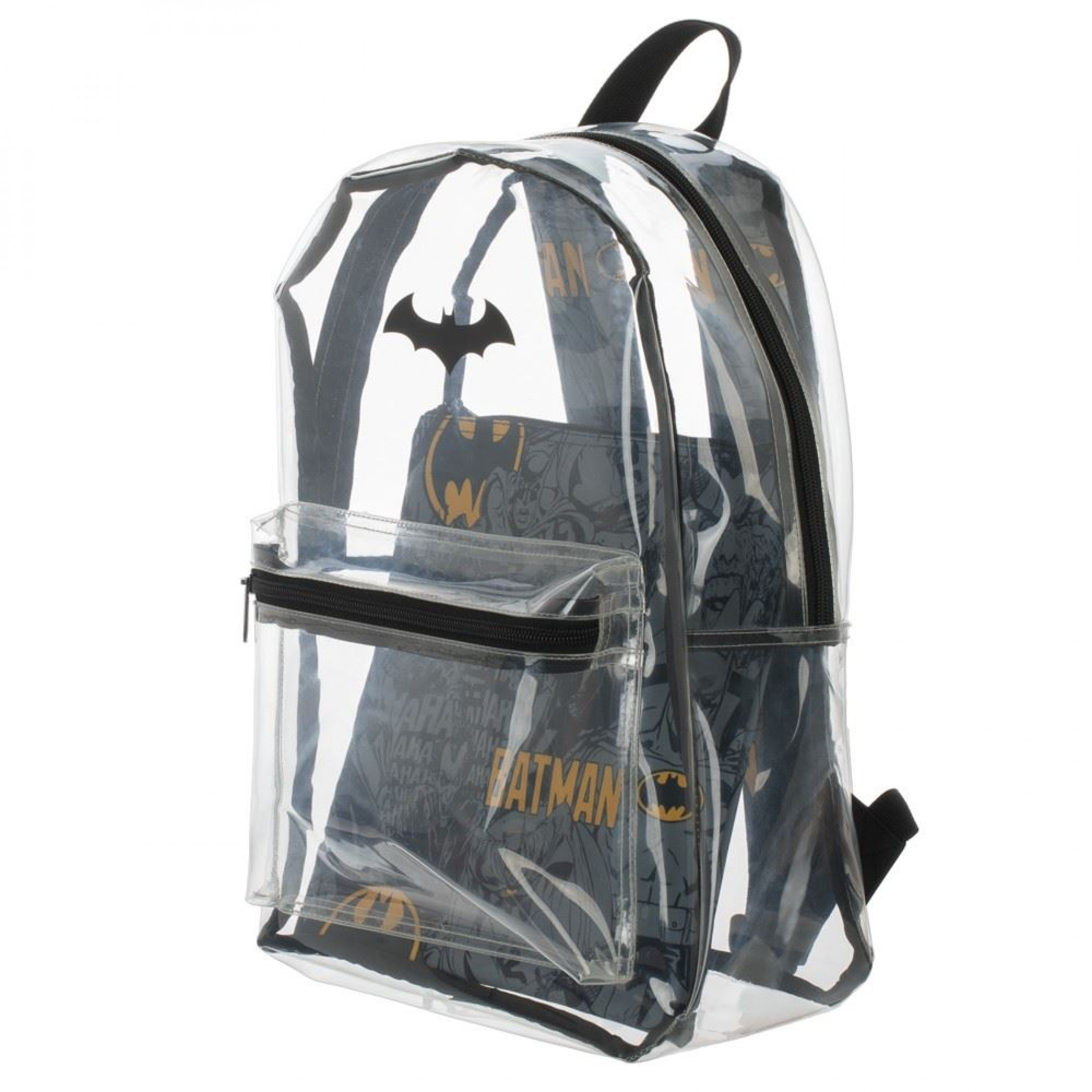 DC Comics Batman Clear with Removable Pouch Backpack, Clear
