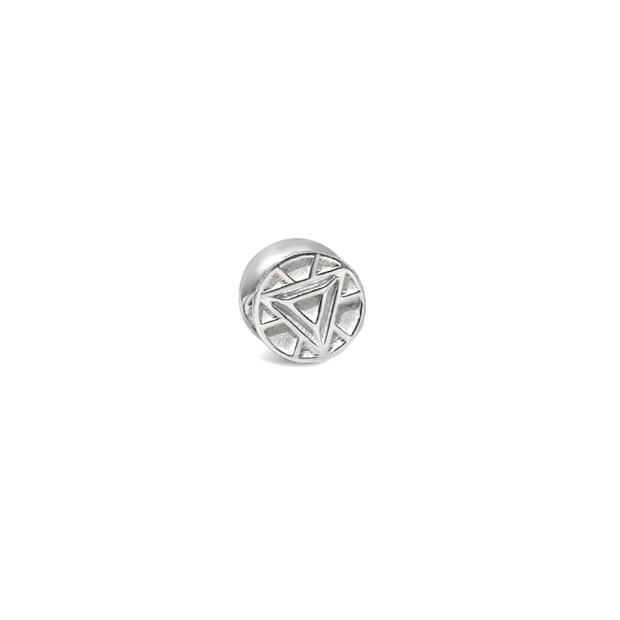 Tony Stark Iron Man Marvel ILY3000  Sterling Silver Bead, Silver