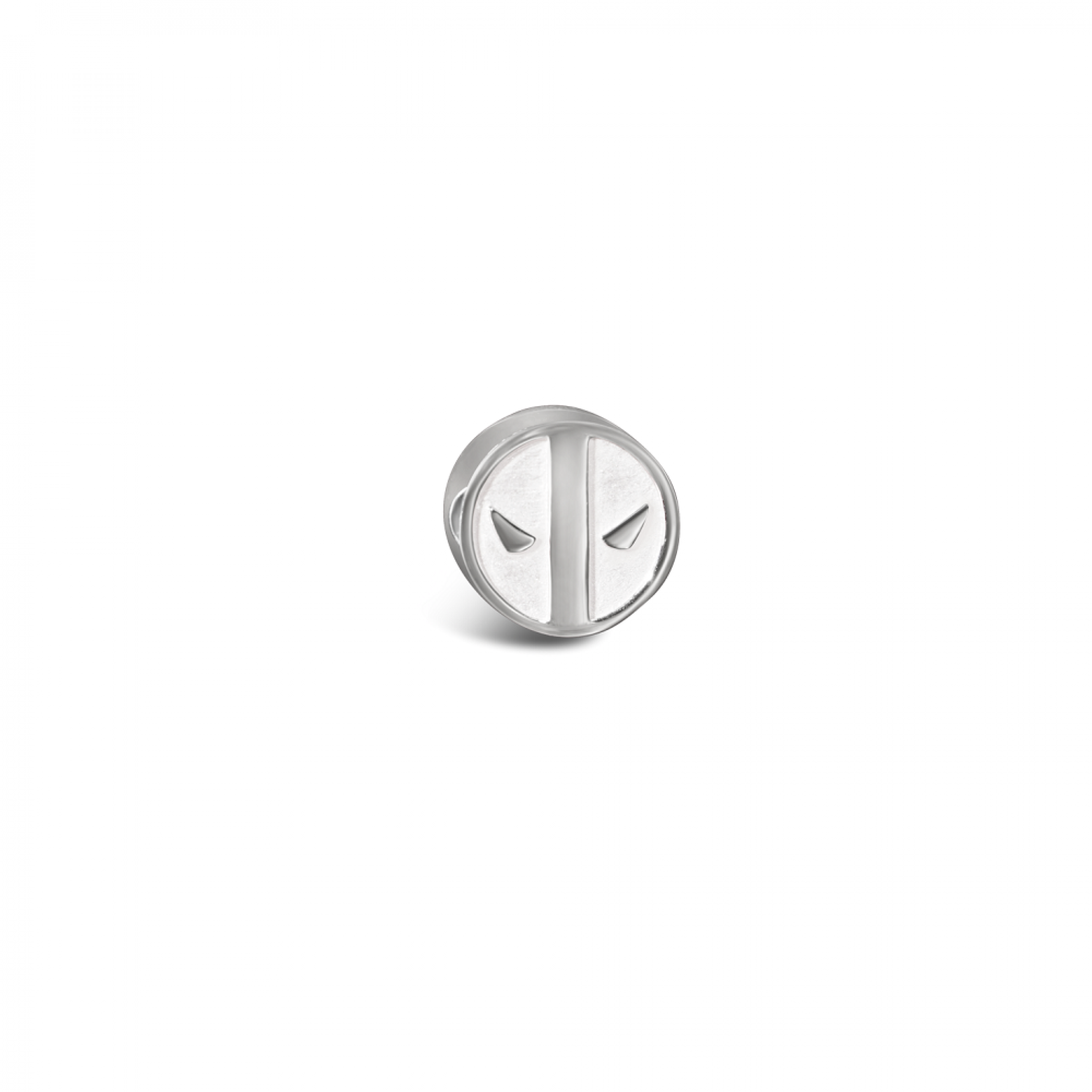 Deadpool Marvel Symbol Sterling Silver Bead, Silver