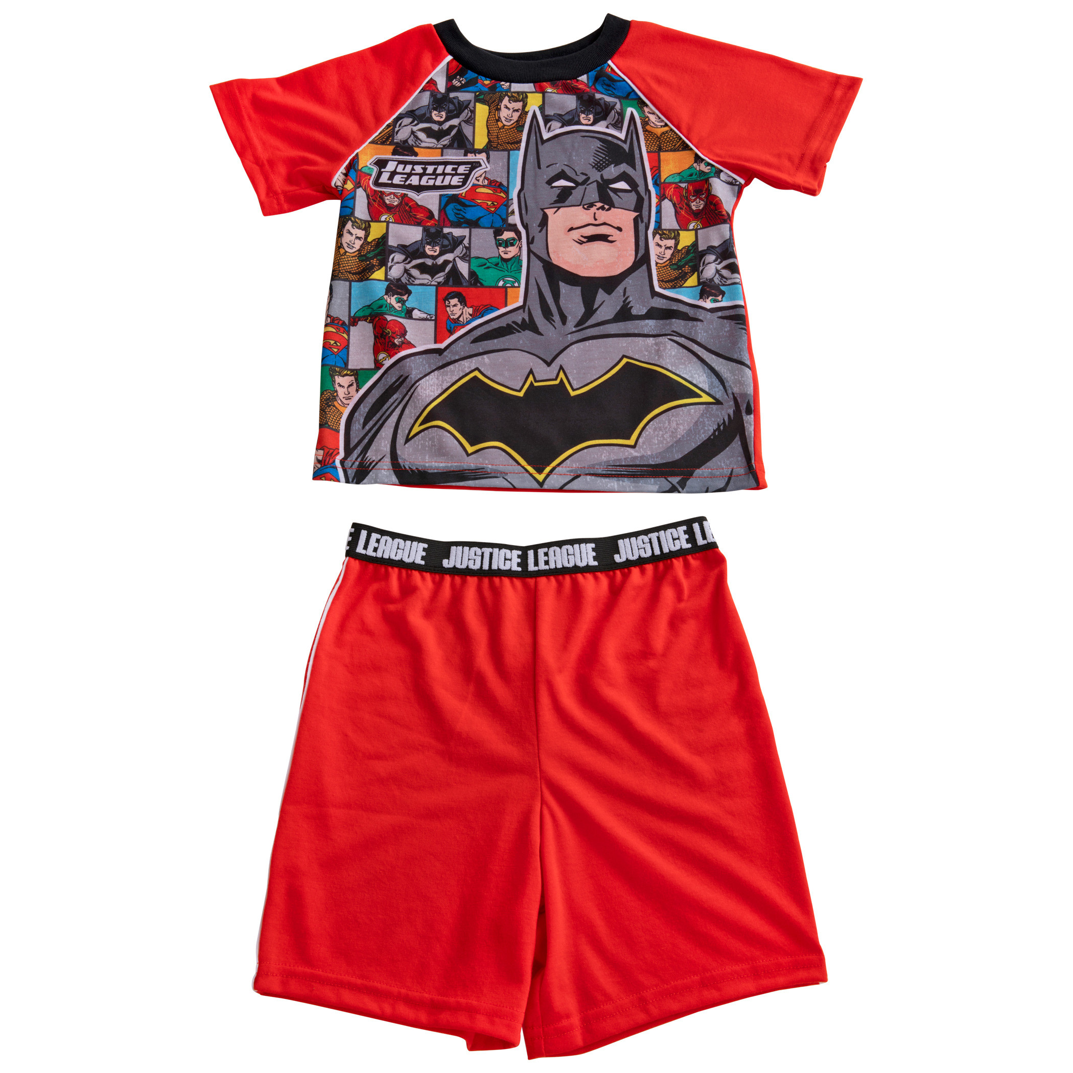 Batman and The Justice League Pajama Shirt and Shorts Set, Multi-Color