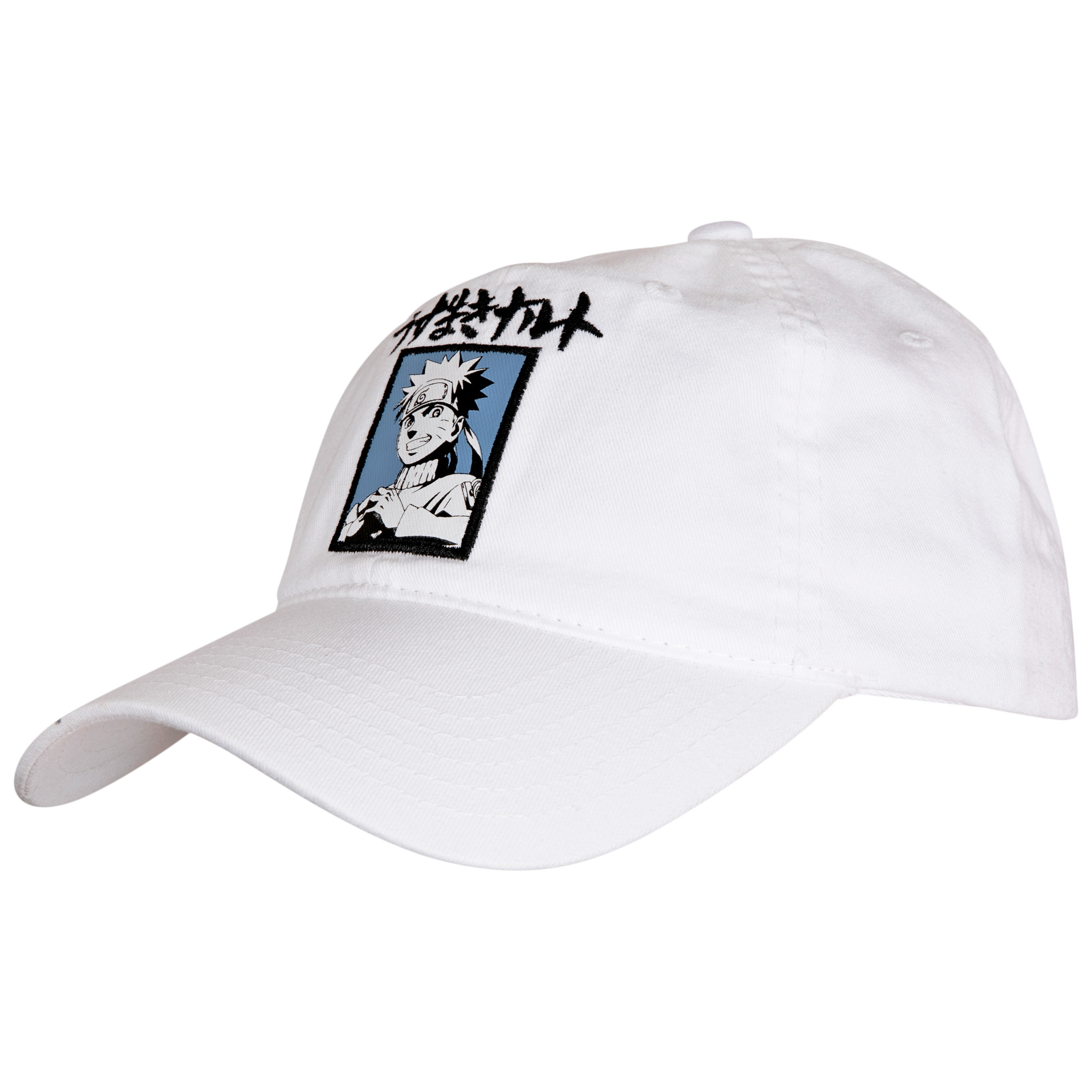 Naruto Uzumaki Character w/ Uzumaki Japanese Text White Strapback Hat, White