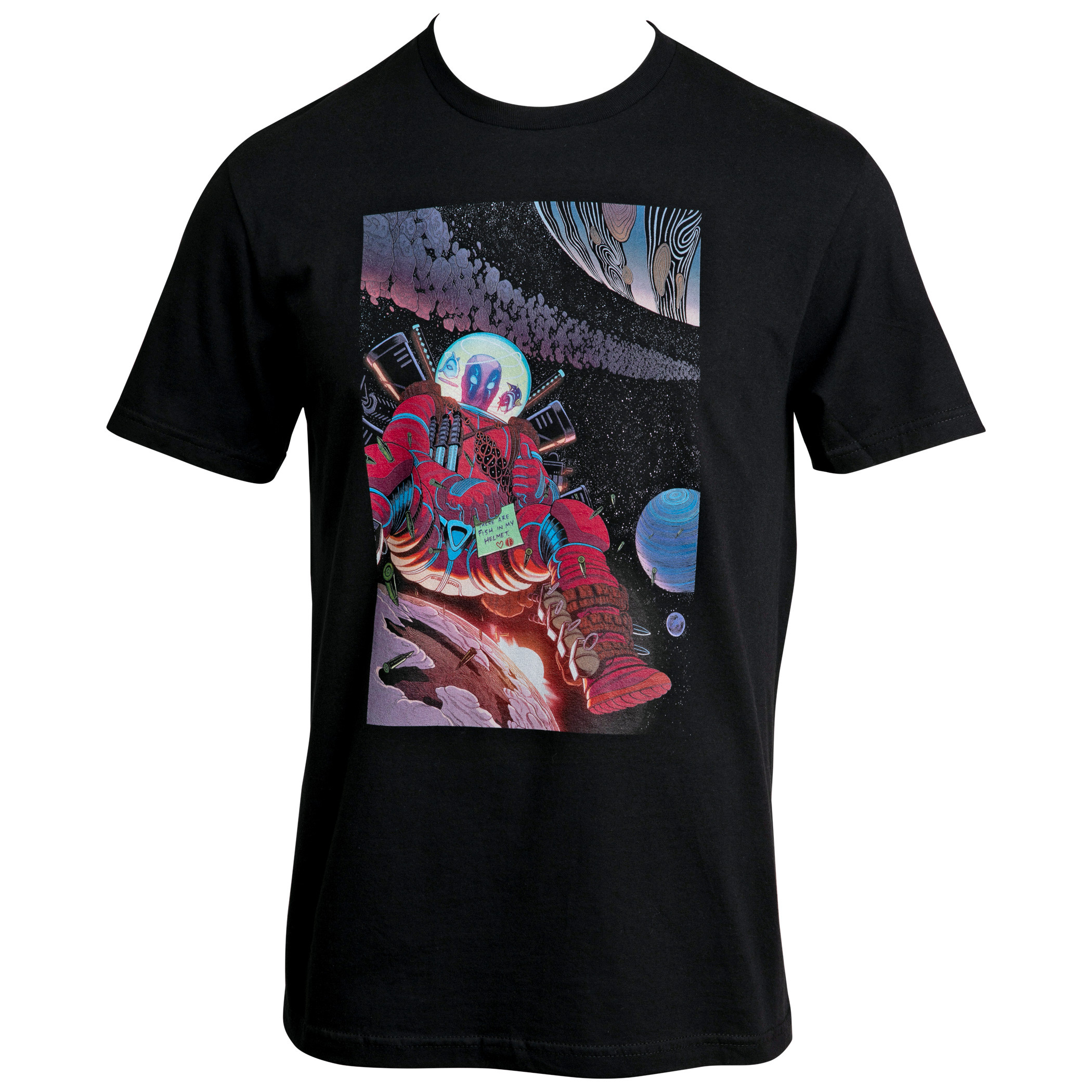 Marvel Comics Deadpool in Space T-Shirt, Black