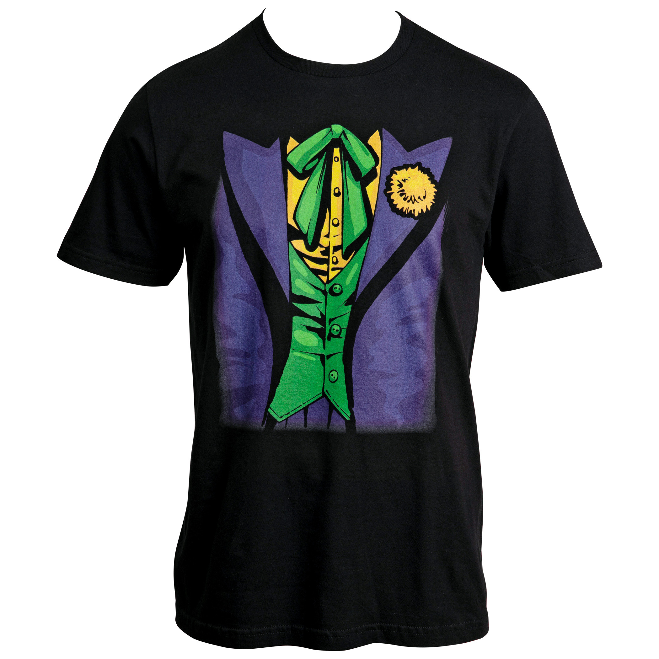 DC Comics Batman The Joker Costume Design T-Shirt, Black